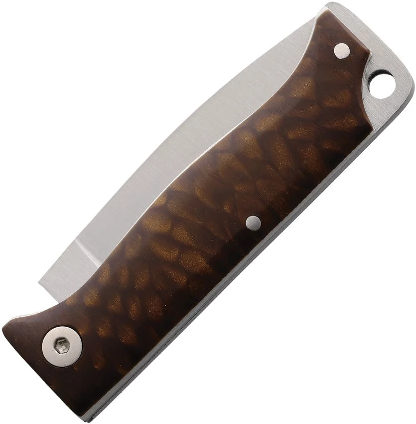 Cudeman MT-10 Folder Brown Juma 1.5in Satin Drop Point W/Leather Pouch CUD332JM View 5