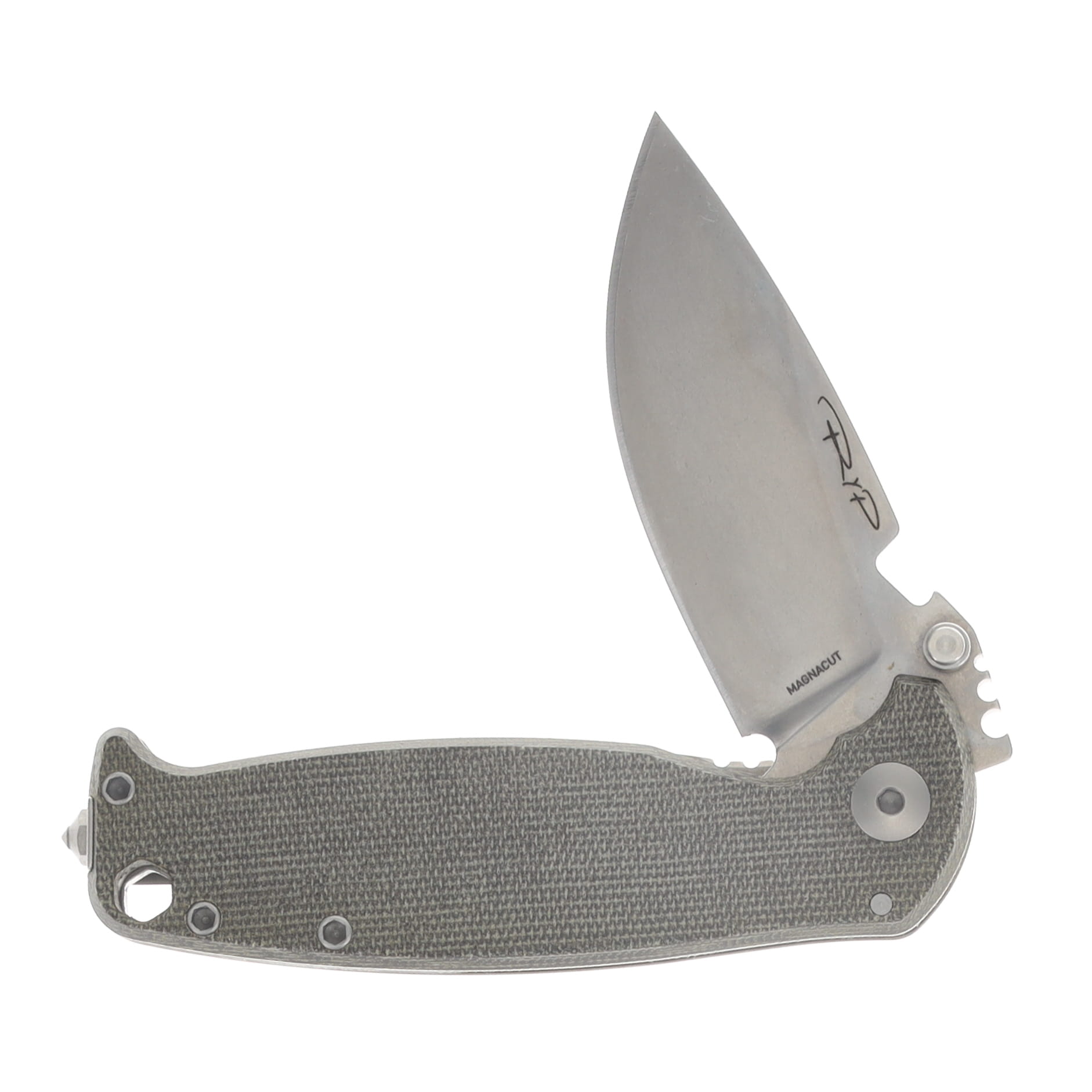 DPX Gear Hest 4.0 Framelock Folder Green Canvas Micarta Stonewash