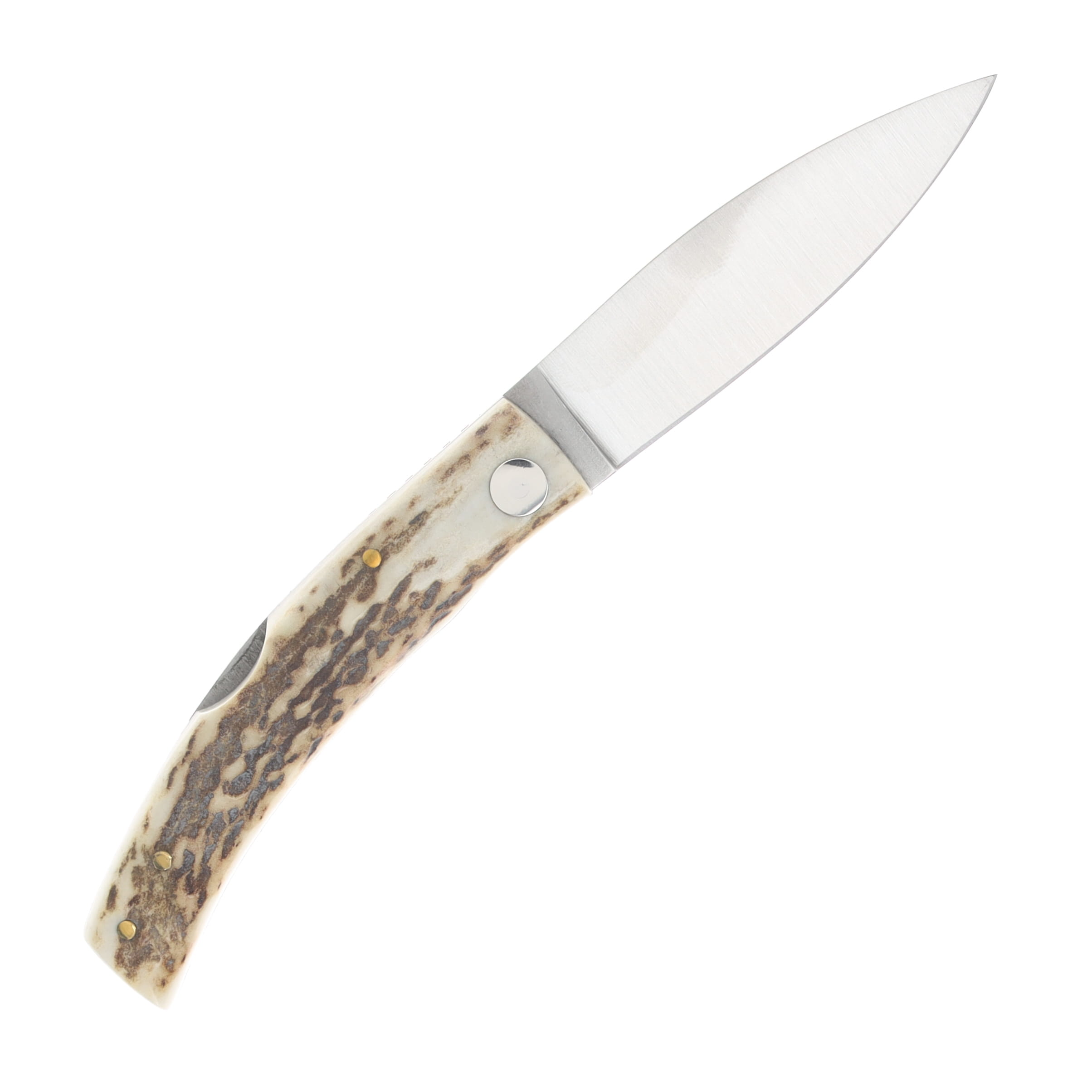 Joker Becada Lockback Folder Stag Bone Handle 3in Satin 14C28N Blade JKRNC153 View 2