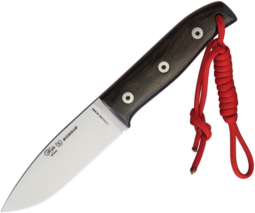 Nieto Bosque FixedKnife Grenadill Wood Handle Satin N695 Blade W/Sheath NIE145G View 1
