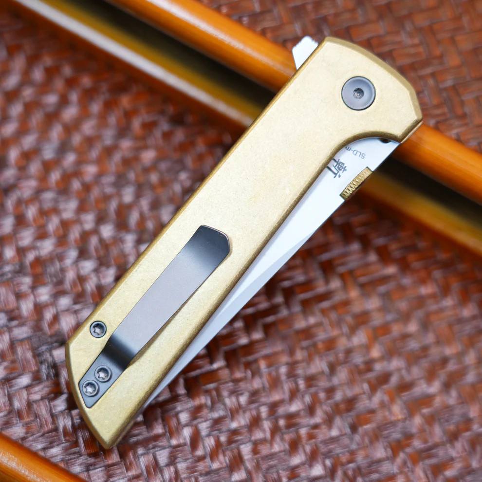North Mountain Blade Chop 2 Button Lock Folder Aluminum Grid Bronze SLD-Magic NMB2404BZG View 2