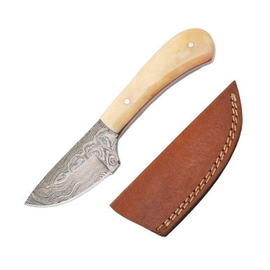 Frost Valley Forge Smooth Bone Ulu Damascus Skinner View 1