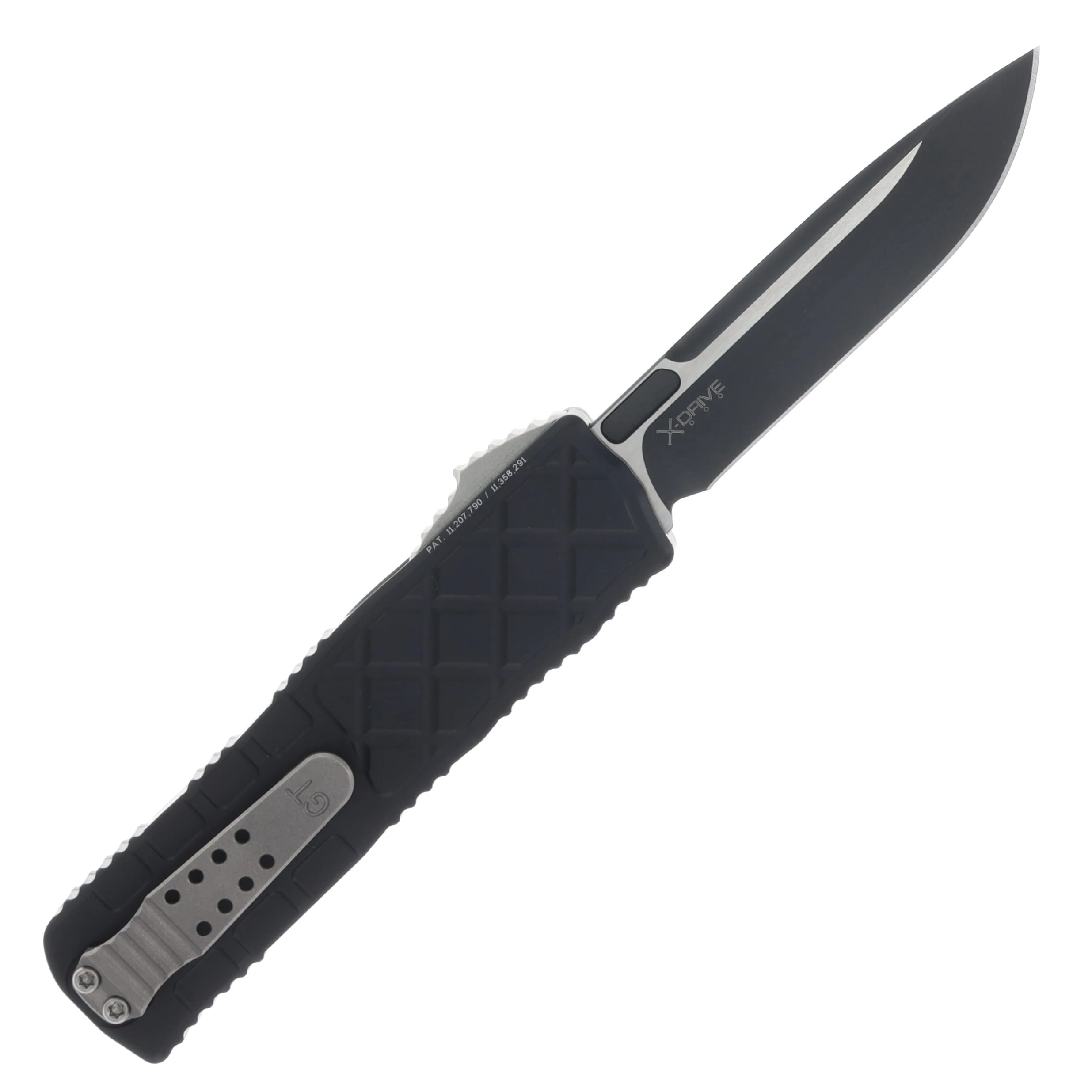 Guaridan Tactical Apex OTF Two Tone Black Satin Magnacut Aluminum AUGT16-3211 View 2