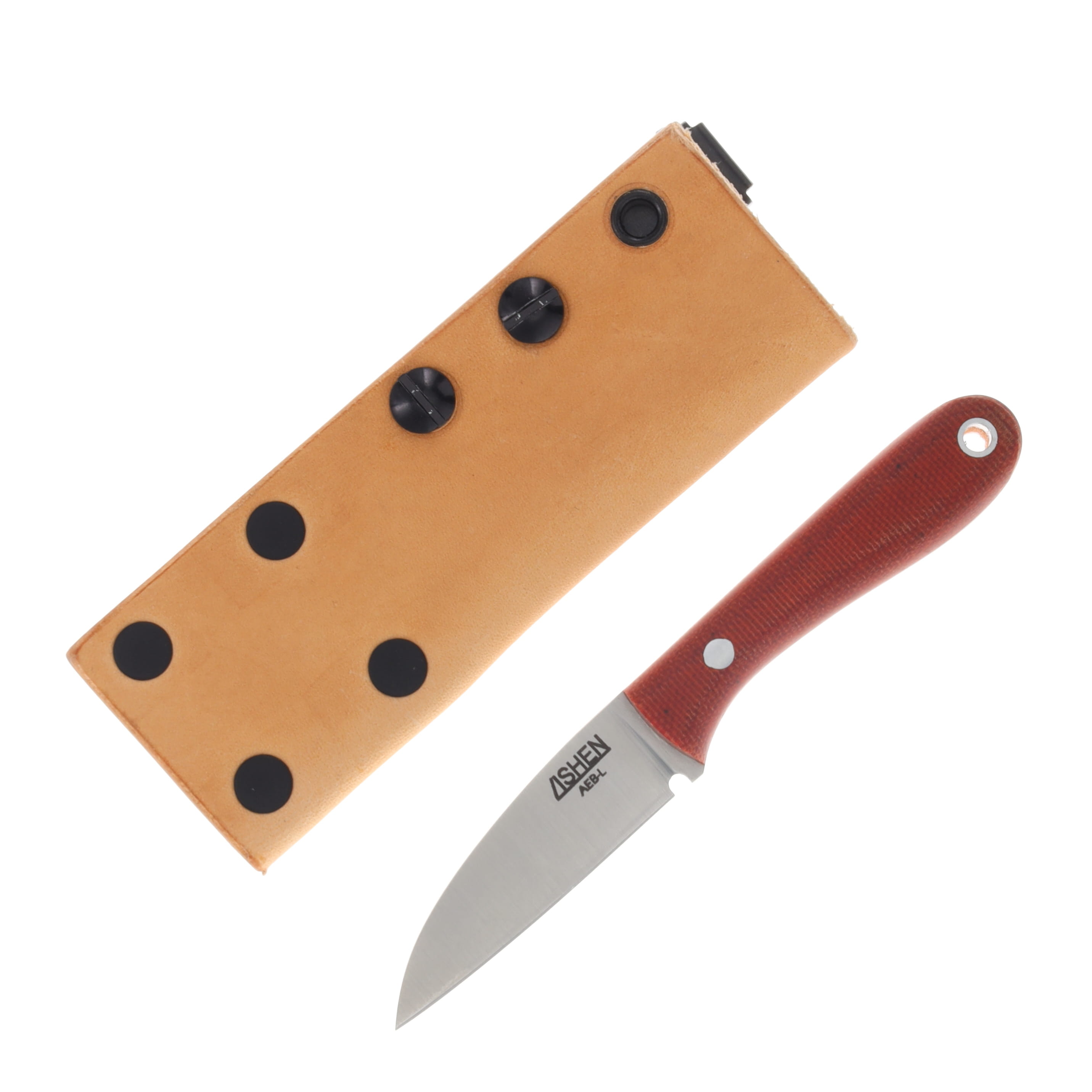 Lishen Knives Little Holston Sheepsfoot Fixed Blade Knife Red Canvas Micarta LKLHSFRDCAN View 1
