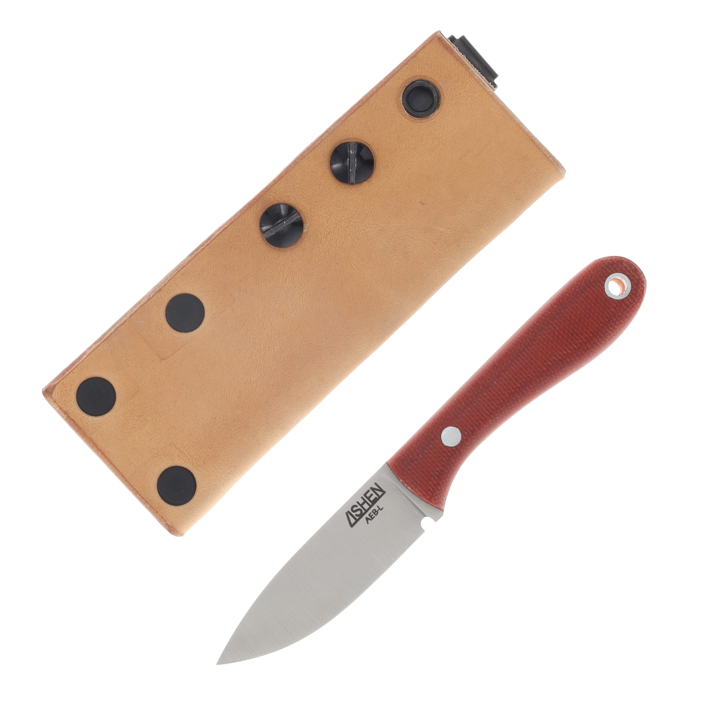 Lishen Knives Little Holston Drop Point Fixed Blade Knife Red Canvas Micarta LKLHDPREDCAN View 1