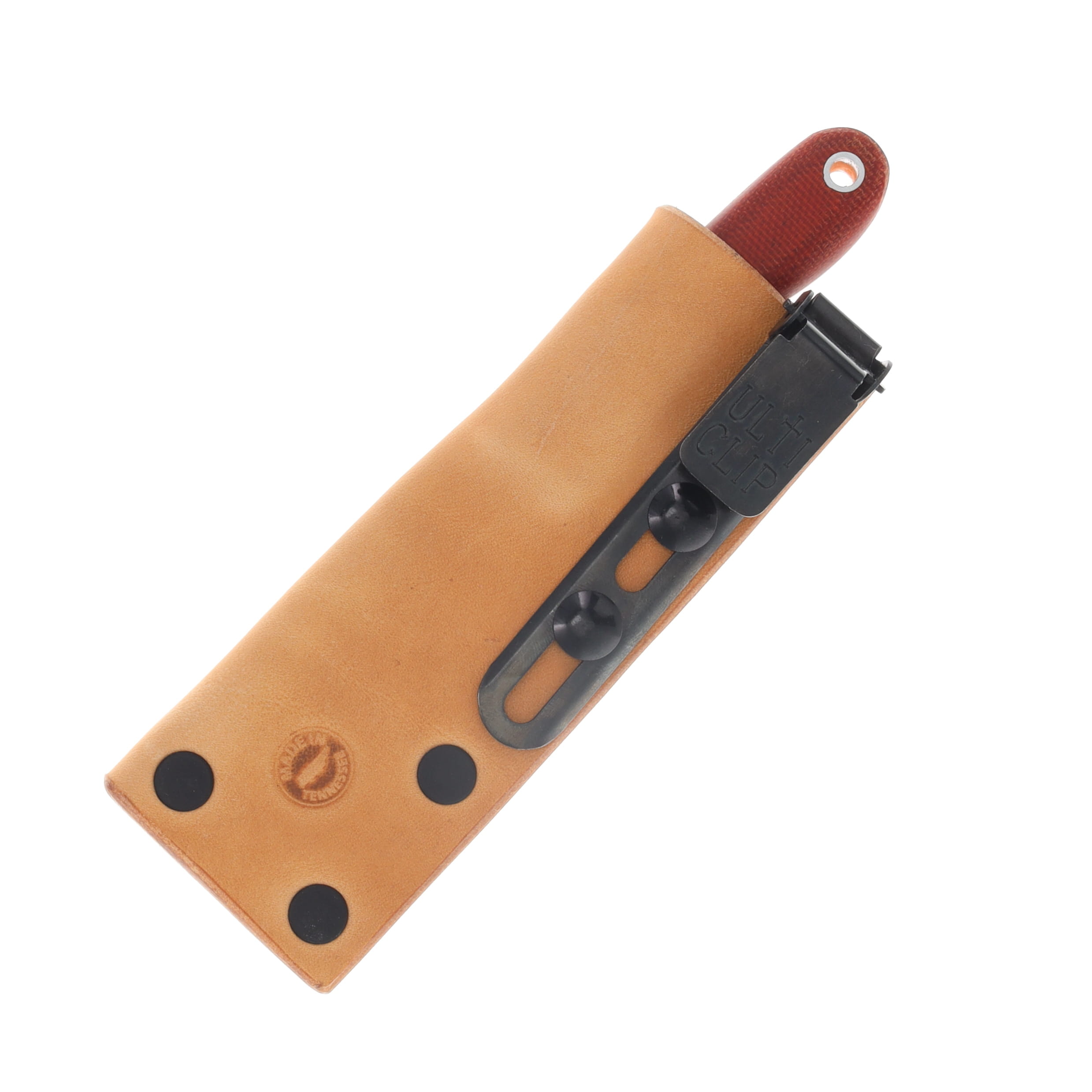 Lishen Knives Little Holston Drop Point Fixed Blade Knife Red Canvas Micarta LKLHDPREDCAN View 4