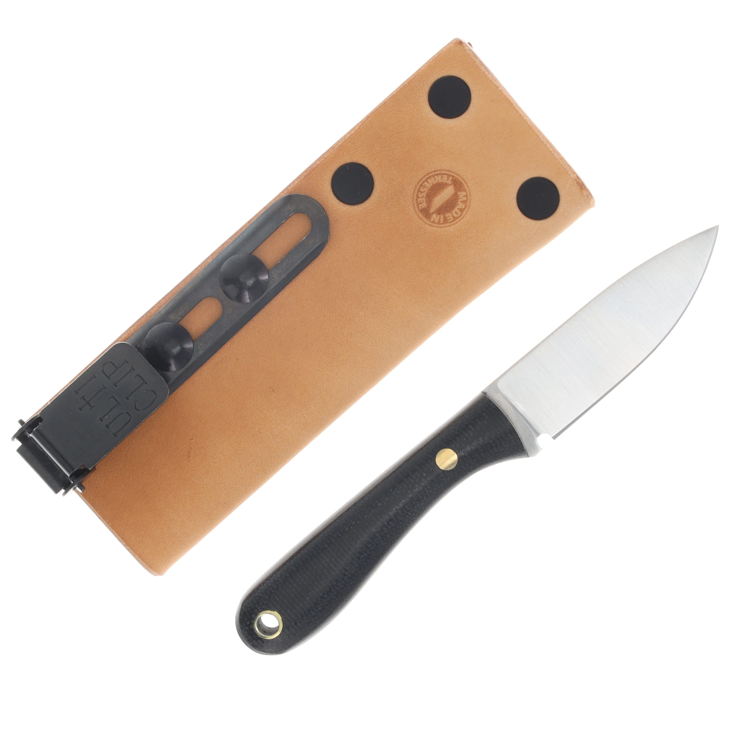 Lishen Knives Little Holston Drop Point Fixed Blade Knife Black Canvas Micarta LKLHDPBKCAN View 2