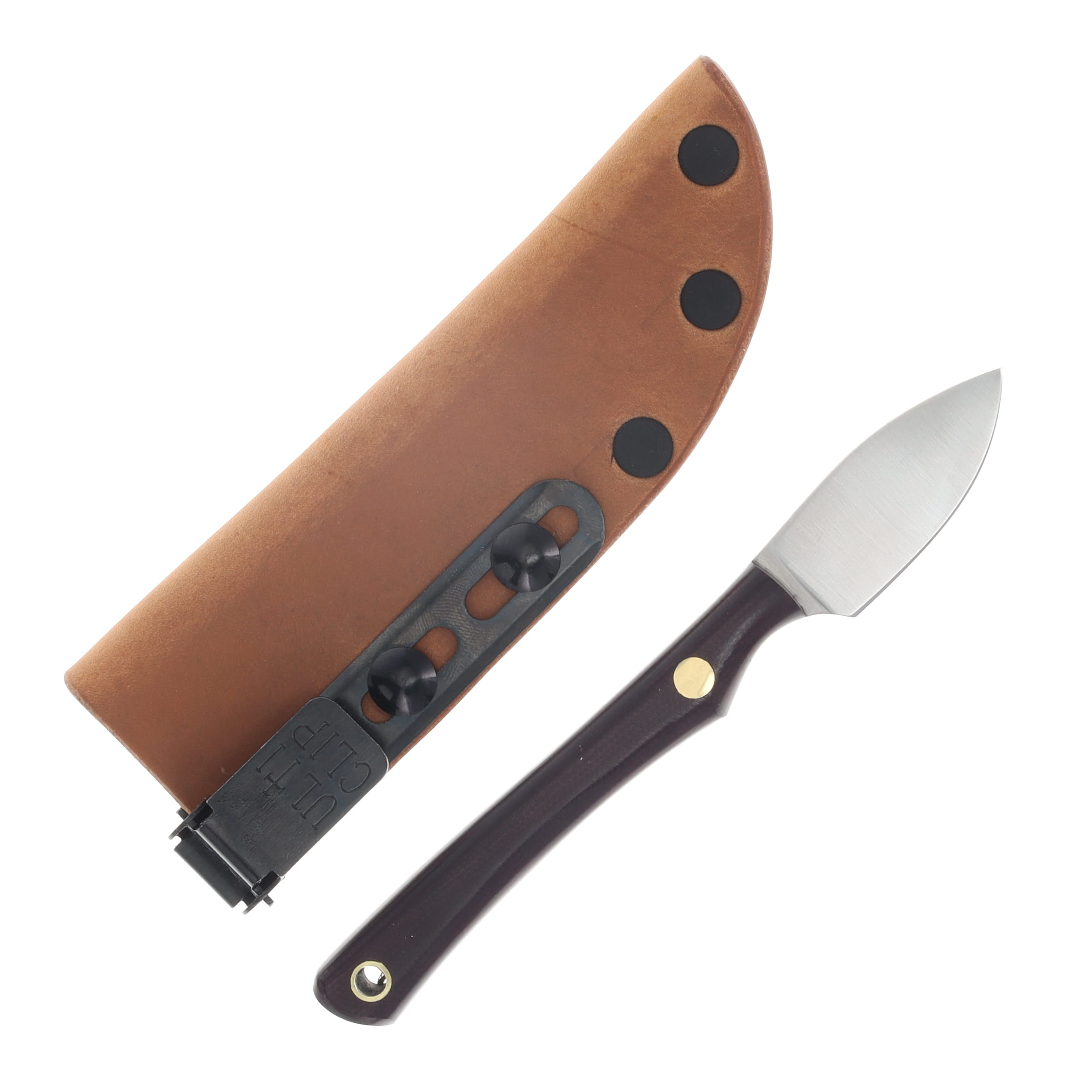 Lishen Knives Mini Northern Scalpel Fixed Blade Knife Burgundy Canvas Micarta LKMNSBURGCAN View 2