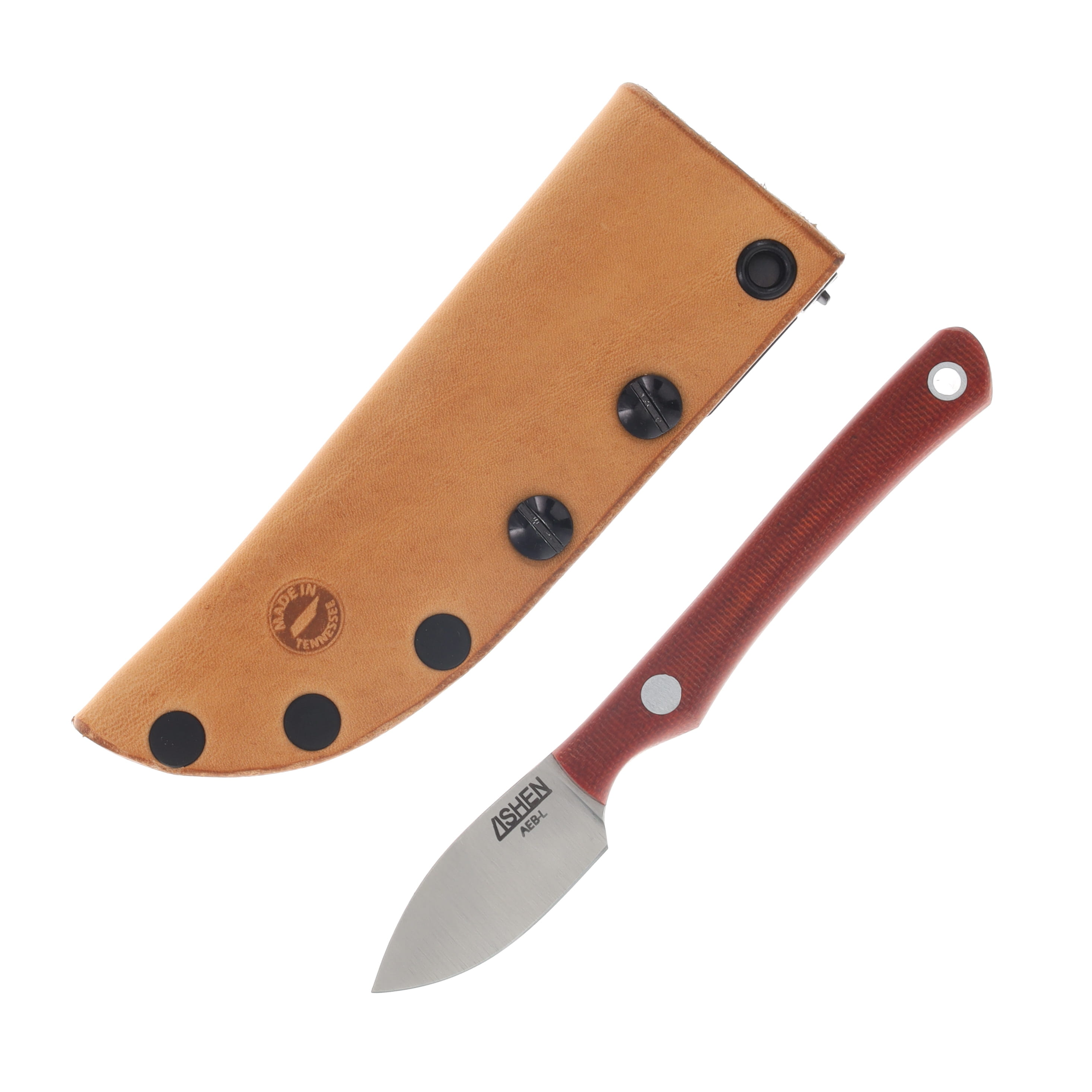 Lishen Knives Mini Northern Scalpel Fixed Blade Knife Red Canvas Micarta LKMNSRDCAN View 1