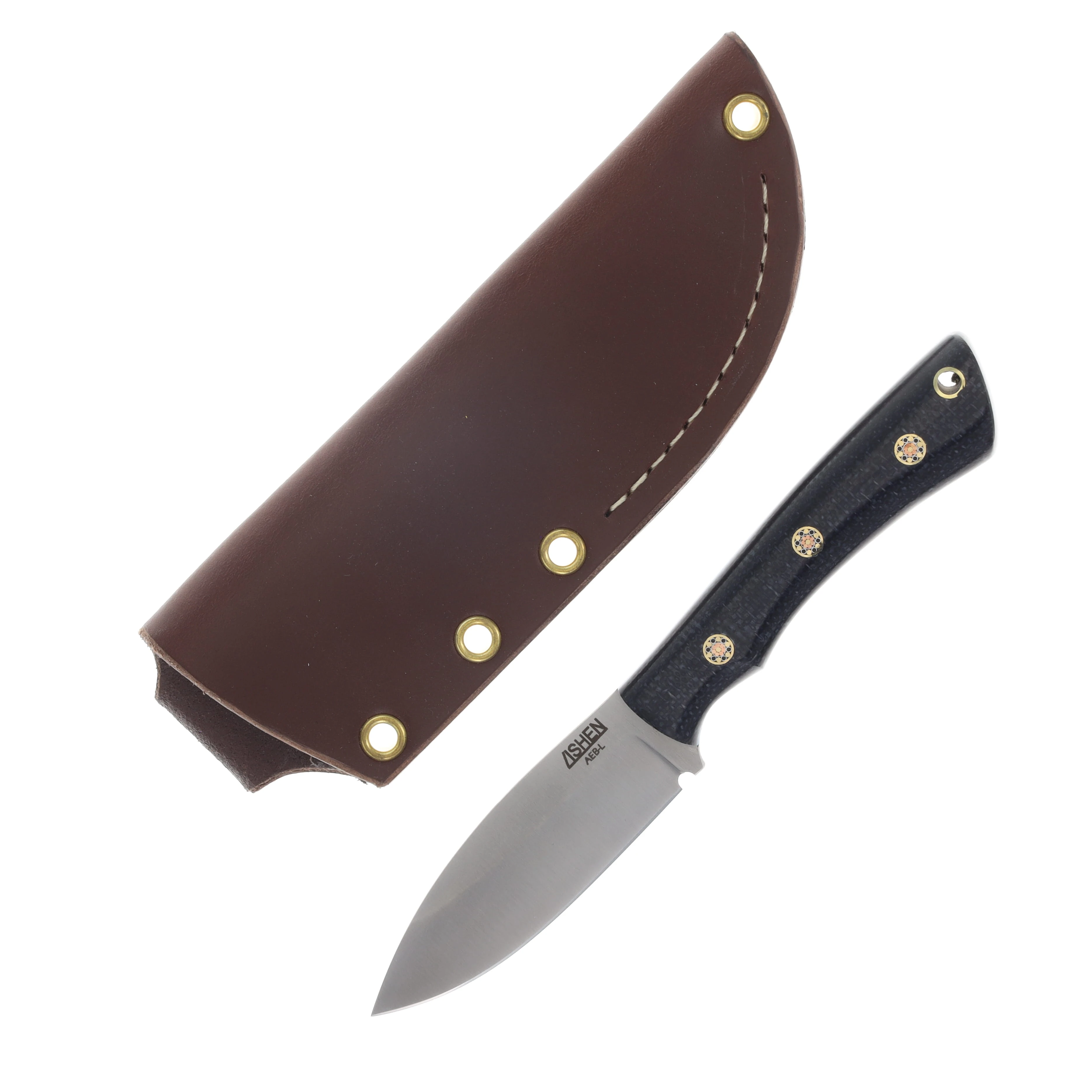 Lishen Knives Little Canuck Fixed Blade Knife Midnight Jute Micarta with Blue Liner LKLCANMNJUTE View 1