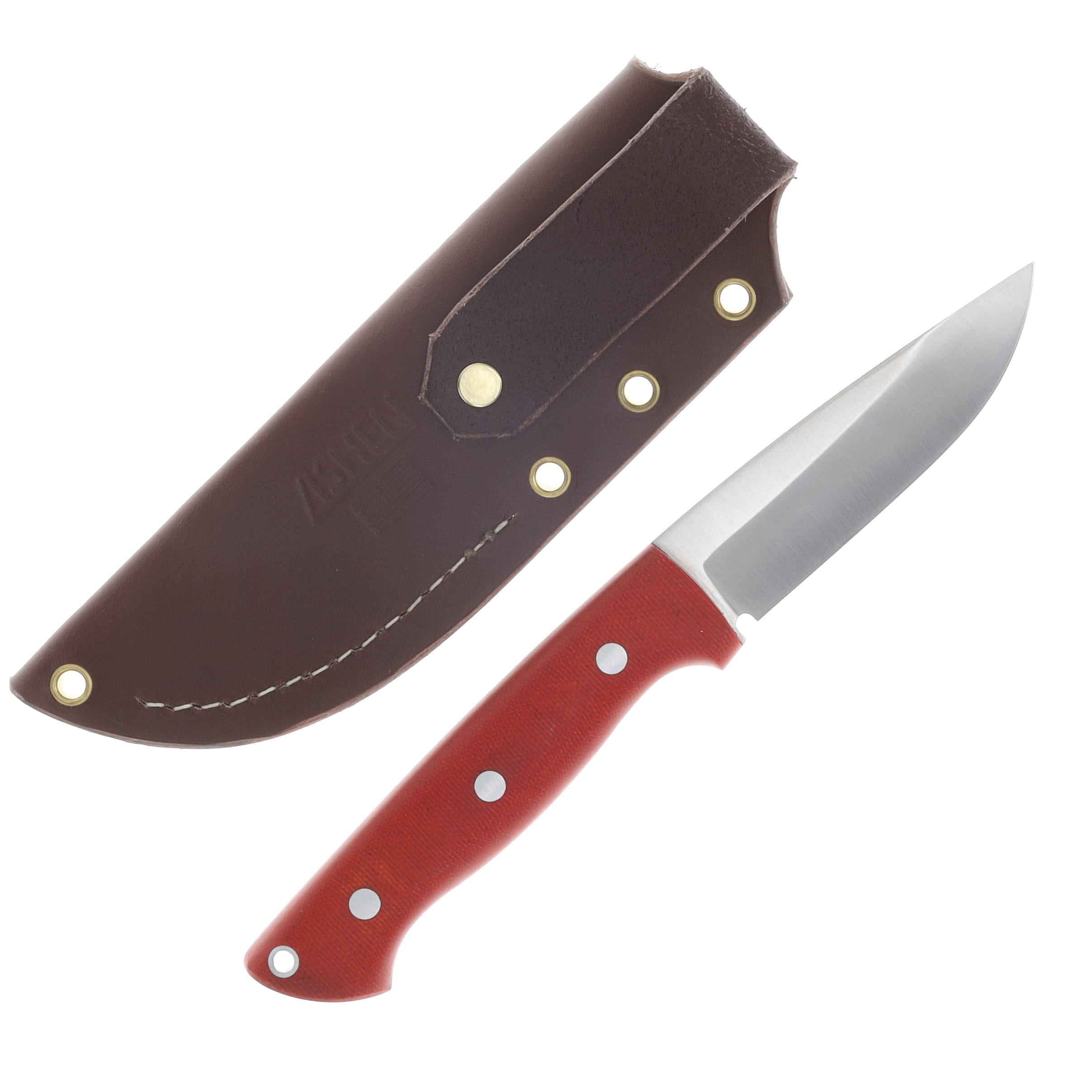 Lishen Knives Dakota Fixed Blade Knife Red Canvas Micarta LKDAKRDCAN View 2