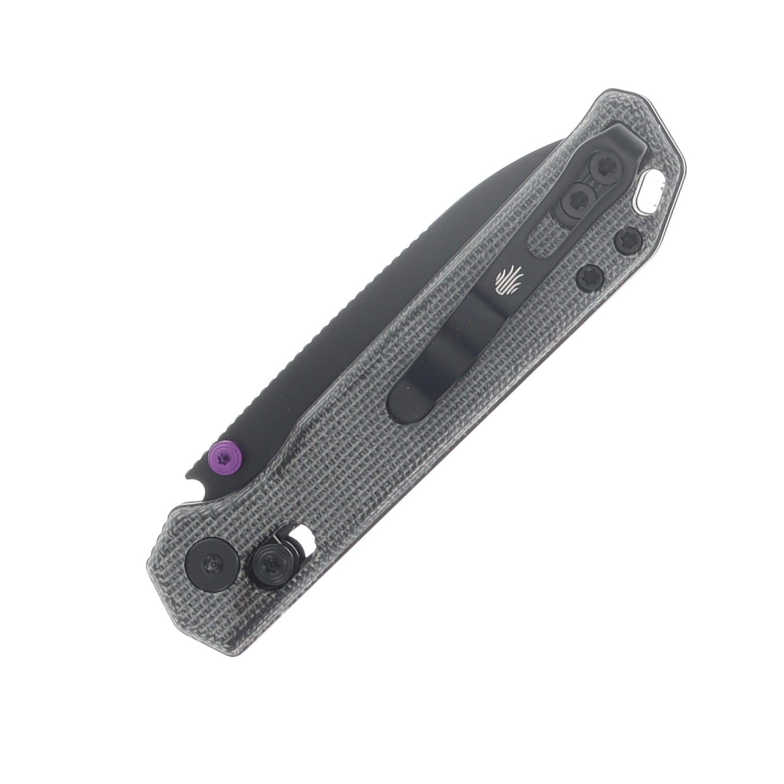 Kizer Begleiter 2.9 Folding Knife Black PVD BD1N/Black Norplex UltreX Micarta with Purple Accents V3458.2CDA1 View 6