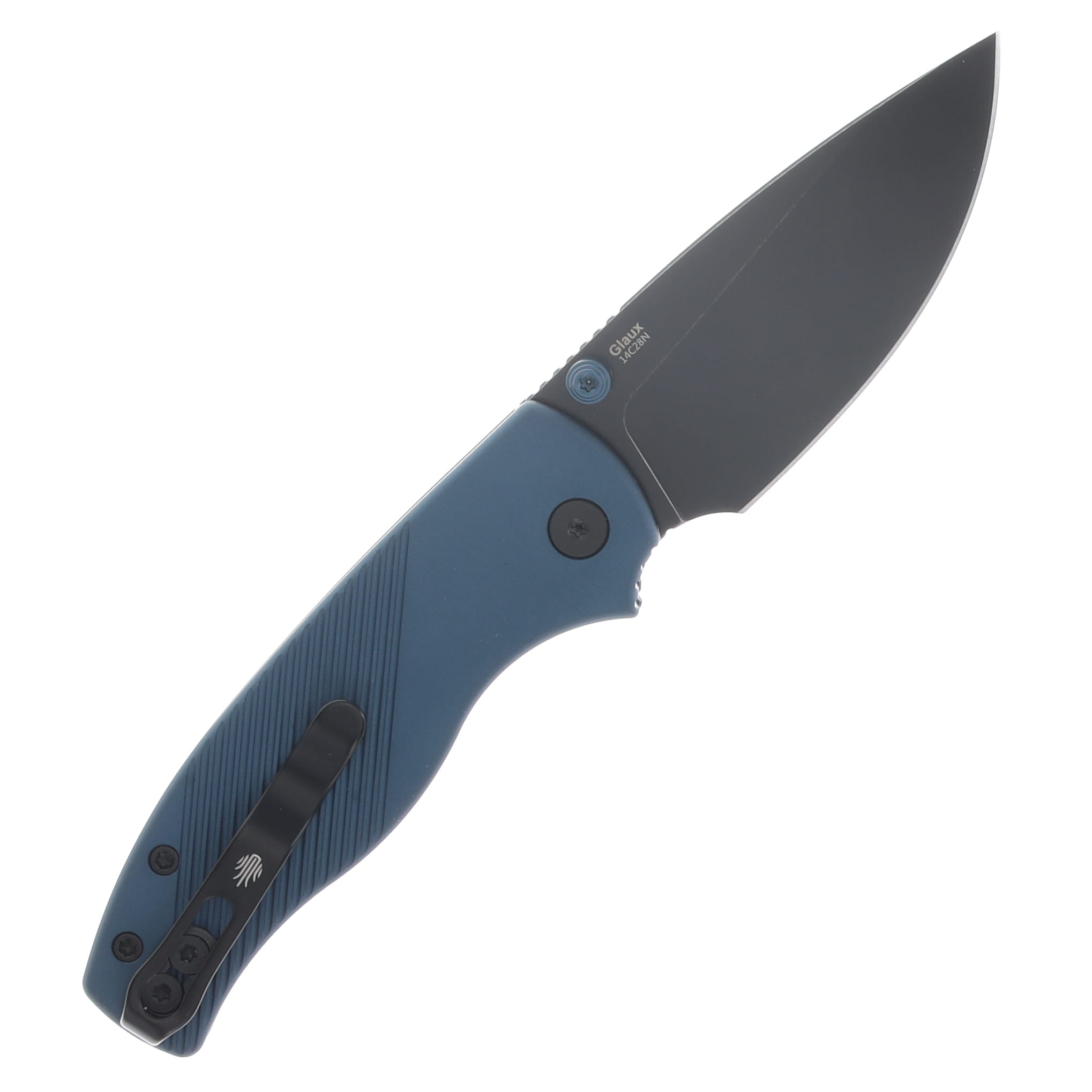 Kizer Glaux Folding Knife Black PVD 14C28N/Blue Aluminum V3801A3