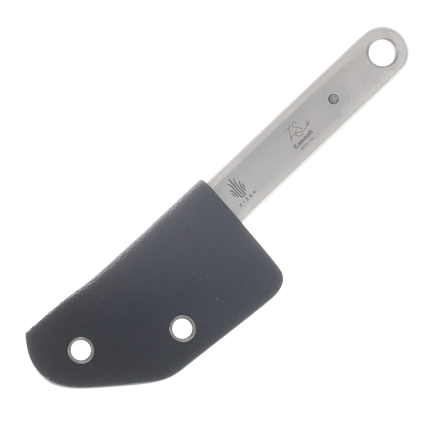 Kizer Cannoli Fixed Blade Knife Satin AUS-10/Multi Color Vortex Pattern Micarta 1089A1 View 4