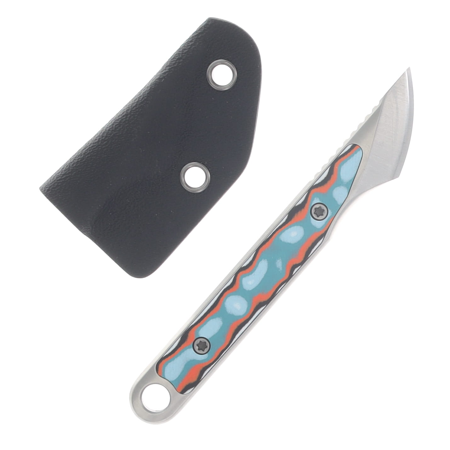 Kizer Cannoli Fixed Blade Knife Satin AUS-10/Multi Color Vortex Pattern Micarta 1089A1 View 1