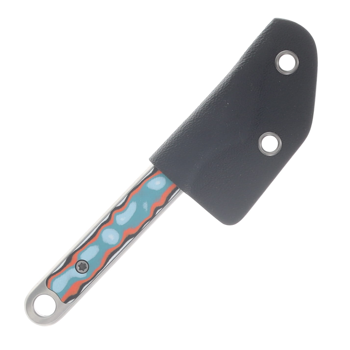 Kizer Cannoli Fixed Blade Knife Satin AUS-10/Multi Color Vortex Pattern Micarta 1089A1 View 3