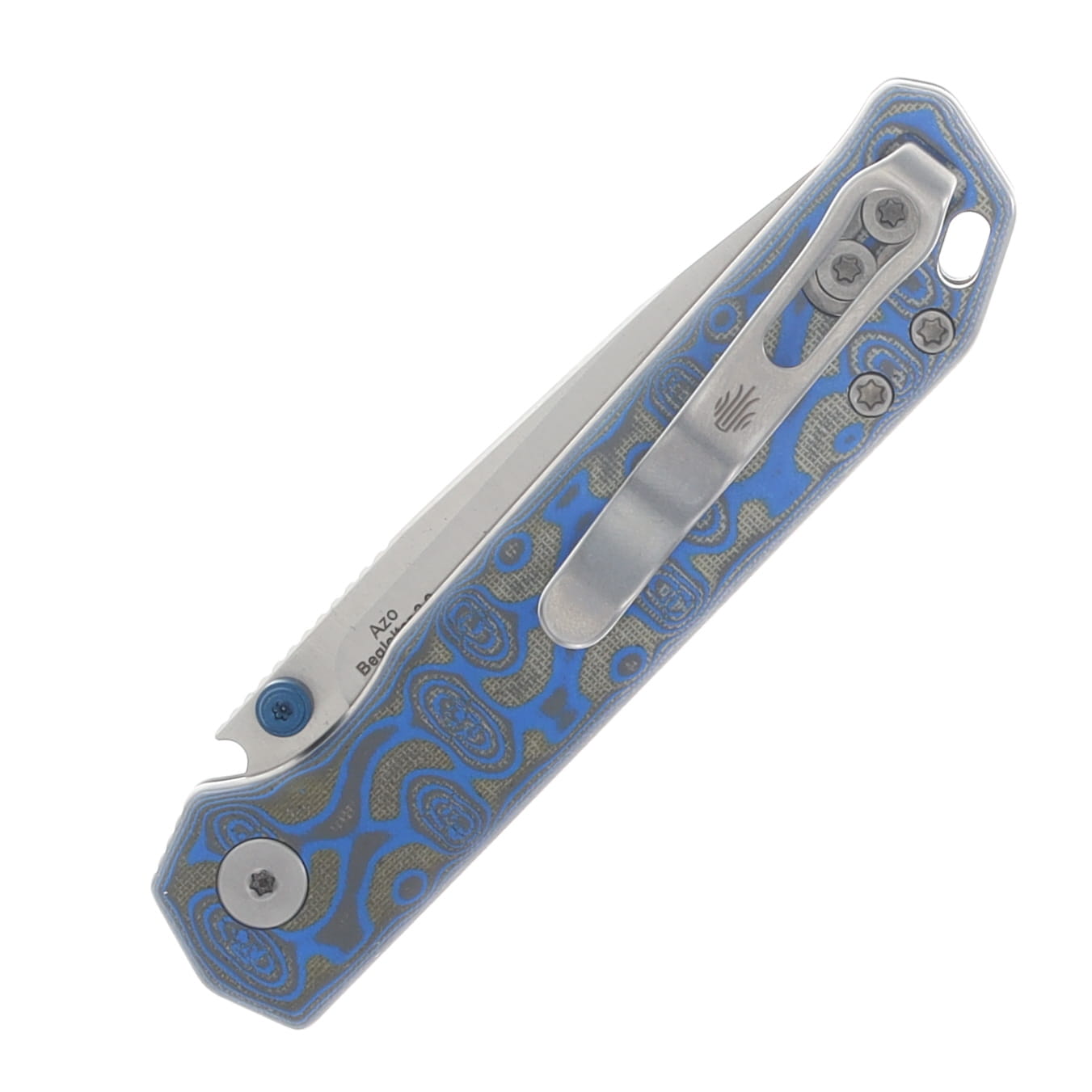 Kizer Begleiter 2.9 Folding Knife Satin BD1N/Blue Vortex Pattern Micarta V3458.2BDA1 View 5