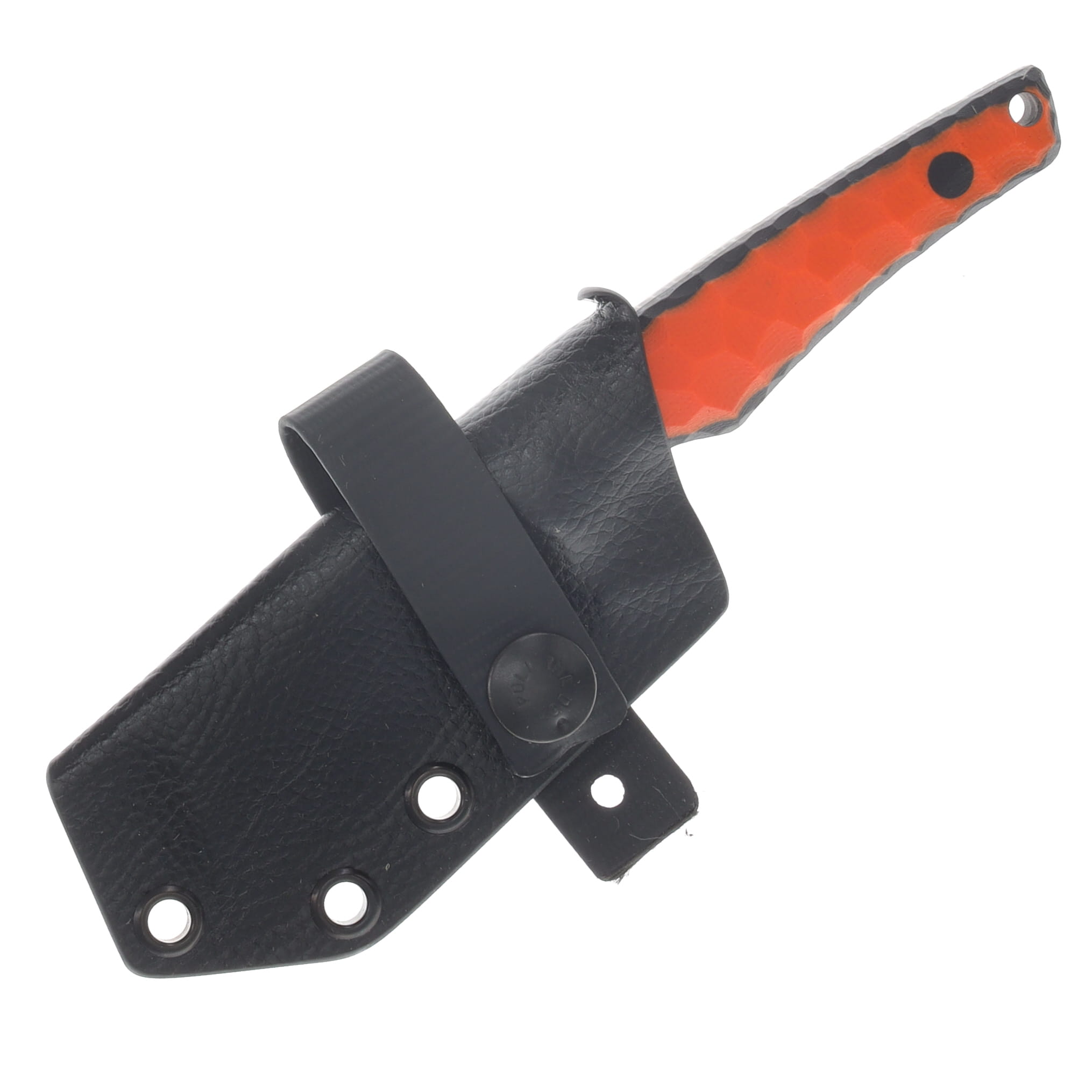 NO7 Knife Company AMP Fixed Blade Orange G10 Black Liner Black Pins W/Sheath NO7AMP-ORAG10-BLA-BP View 4