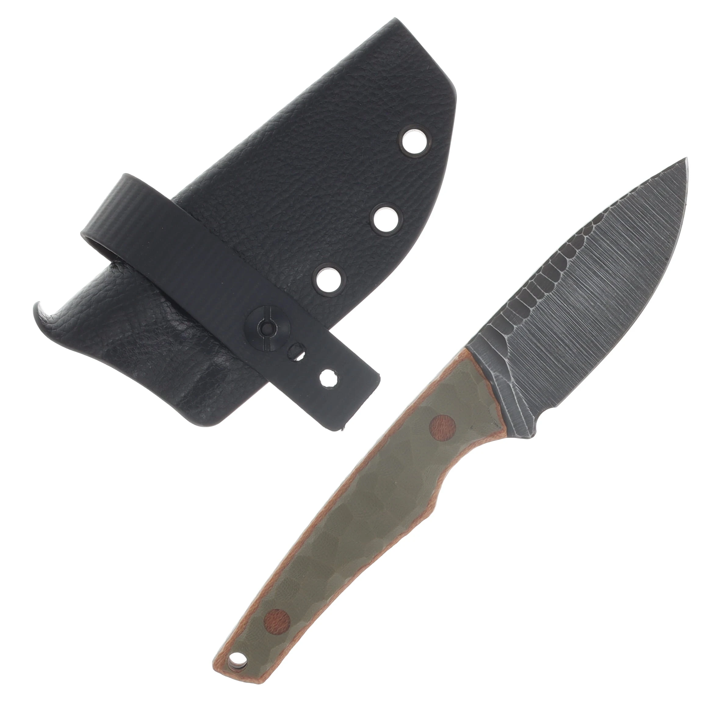 NO7 Knife Company Prodigy Fixed Blade OD G10 Natural Liners Natural Pins W/Sheath NO7PRODIGY-G10-NAT-NP View 2