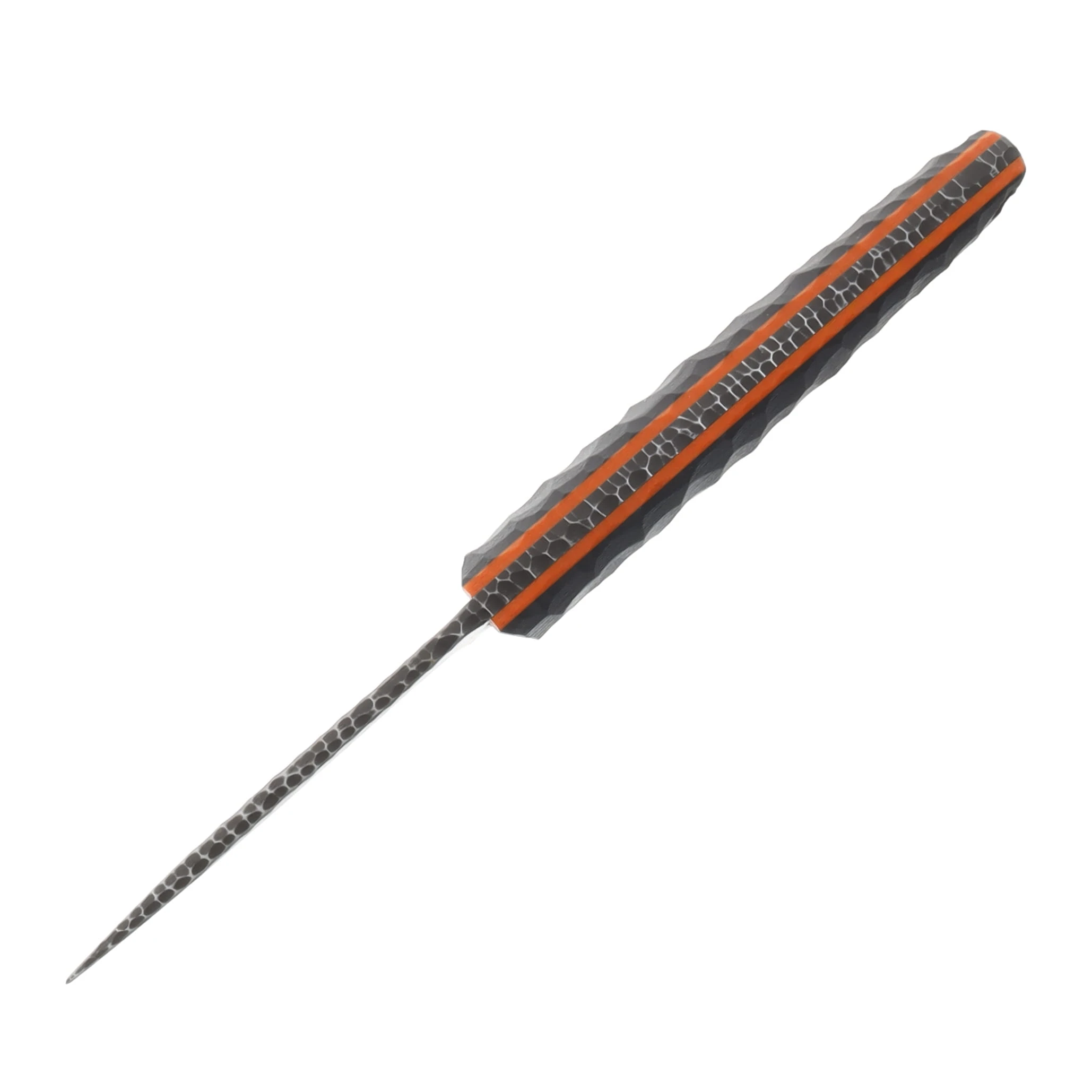 NO7 Knife Company Prodigy Fixed Blade Black G10 Orange Liners Black Pins W/Sheath NO7PRODIGY-BLAG10-ORA-BP View 3