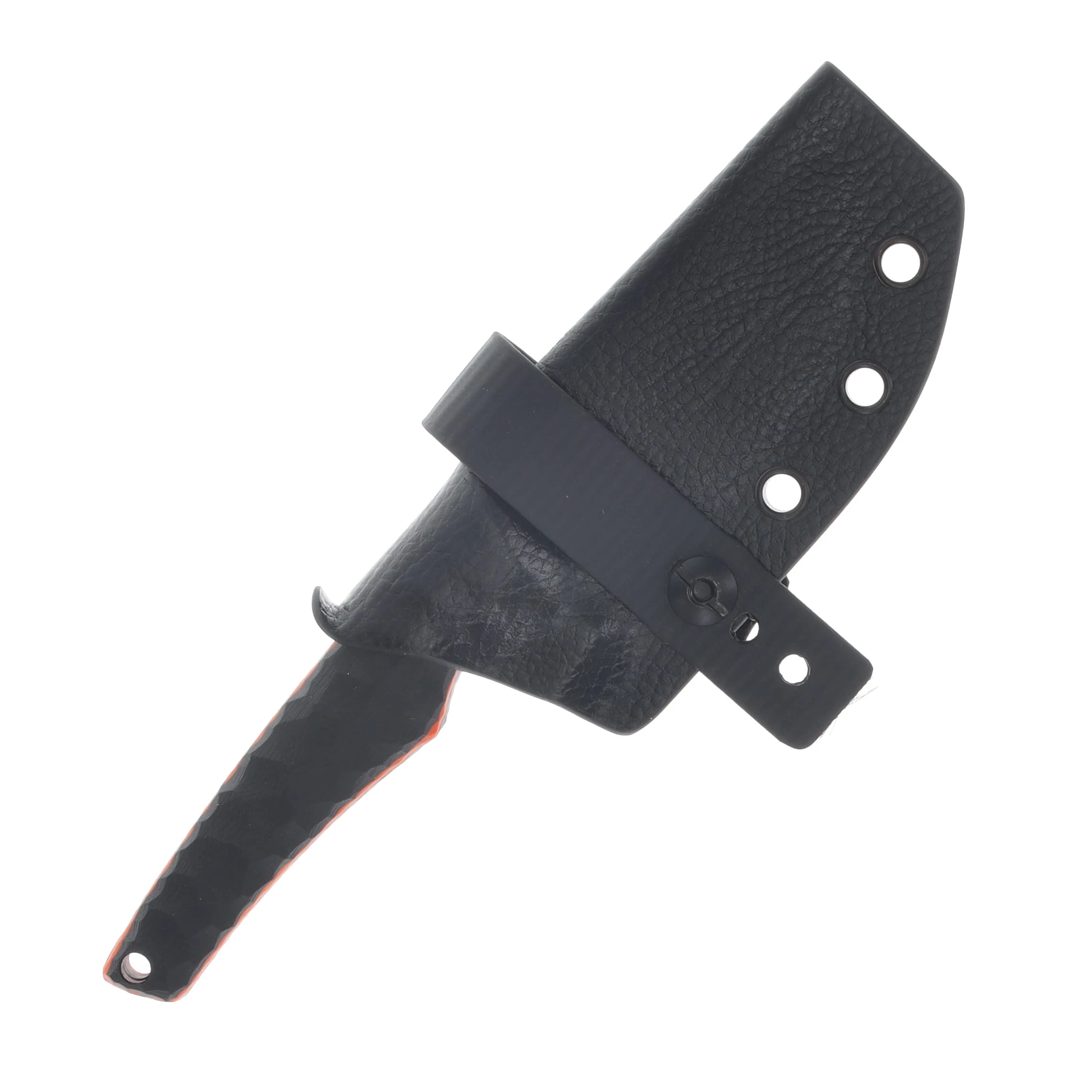 NO7 Knife Company Prodigy Fixed Blade Black G10 Orange Liners Black Pins W/Sheath NO7PRODIGY-BLAG10-ORA-BP View 5