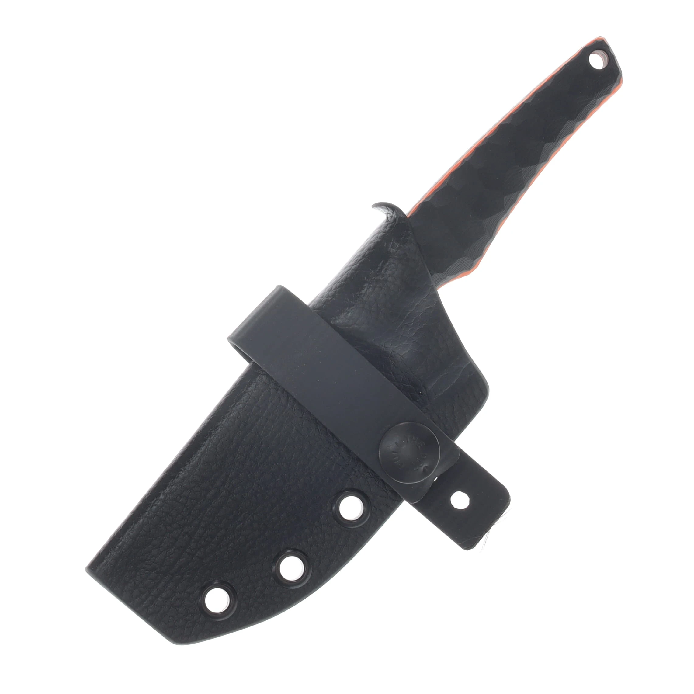 NO7 Knife Company Prodigy Fixed Blade Black G10 Orange Liners Black Pins W/Sheath NO7PRODIGY-BLAG10-ORA-BP View 4