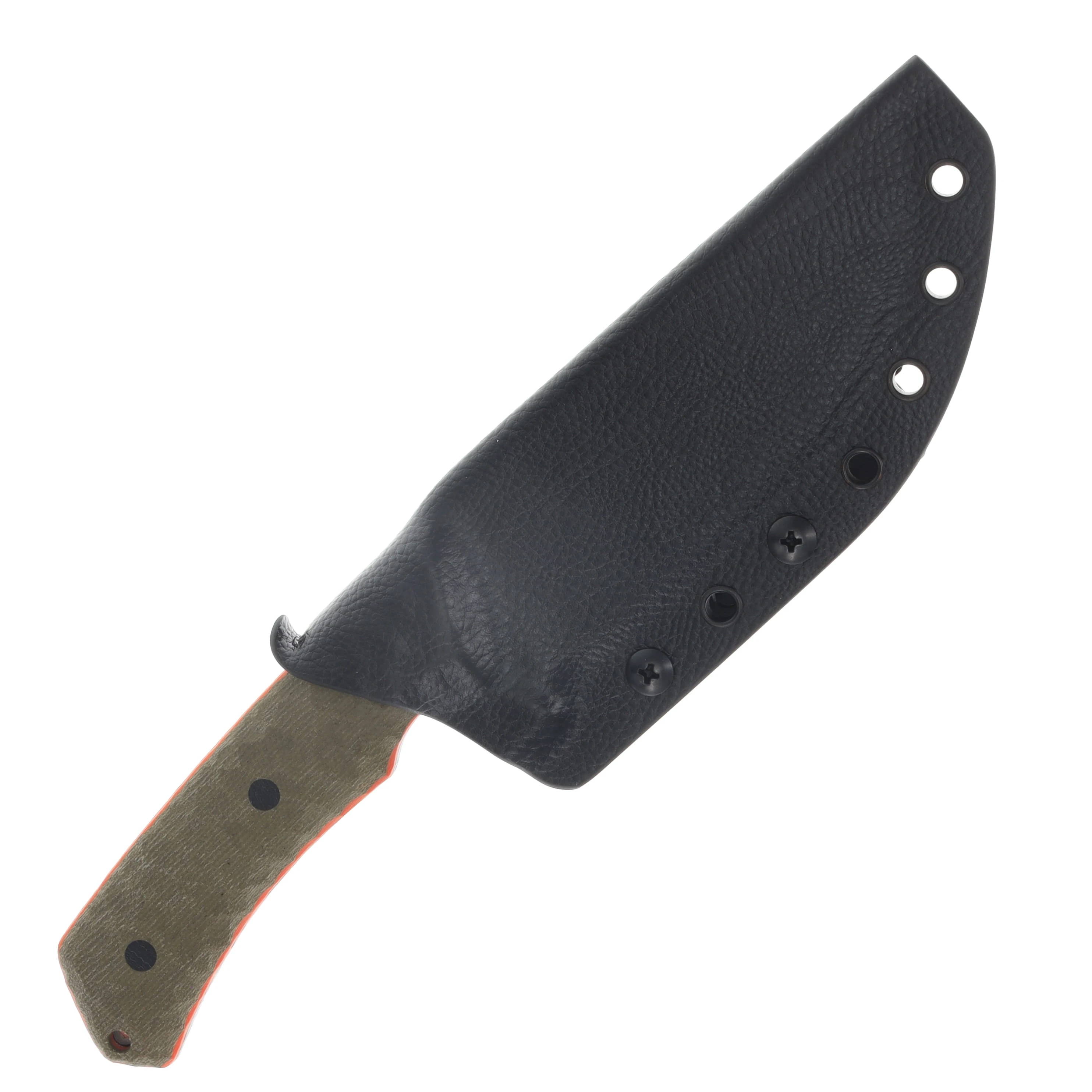 NO7 Knife Company Outland Fixed Blade OD Canvas Orange Liners Black Pins W/Sheath NO7OUTLAND-ODCAN-ORA-BP View 5