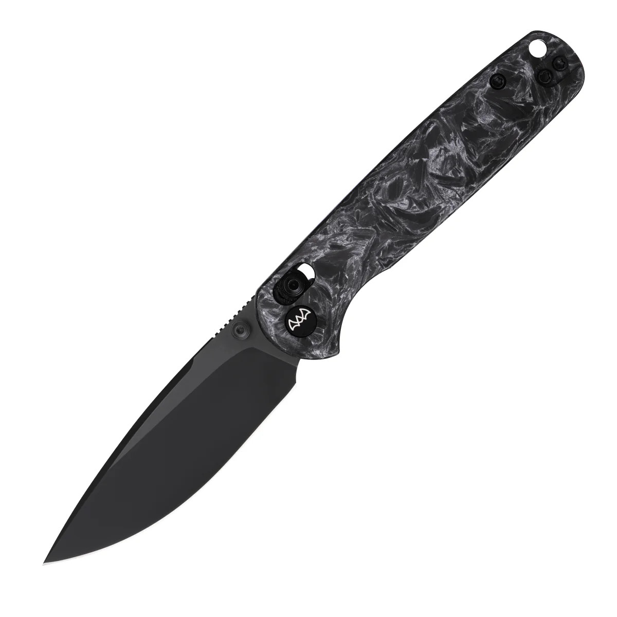 Wixco Drax II Folding Knife Black 14C28N Blade Grey Shredded Carbon Fiber Handle WX10-BNV View 1