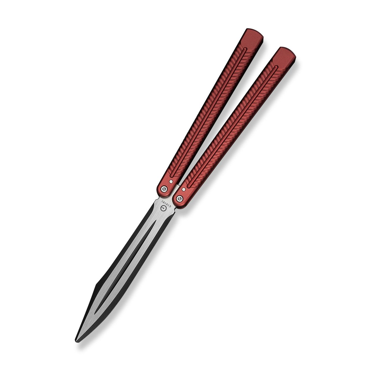 CIVIVI Dracolisk Balisong Butterfly Knife Trainer Black Stonewash/Burgundy Aluminum C25028-3 View 1