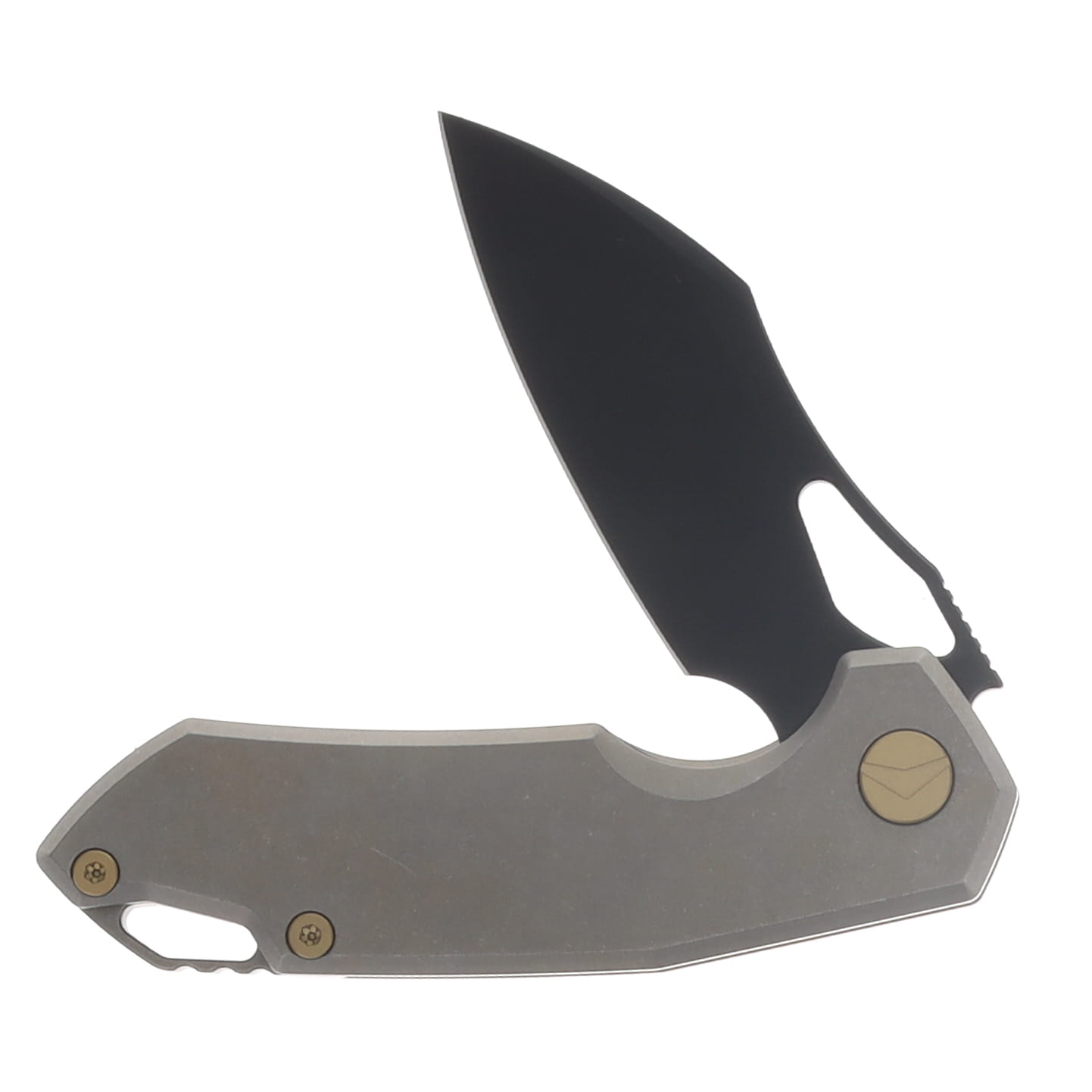 Ferramonster Glideman Folder Black M390 Blade Bronze Stonewash Titanium Handle FM23003 - C View 3