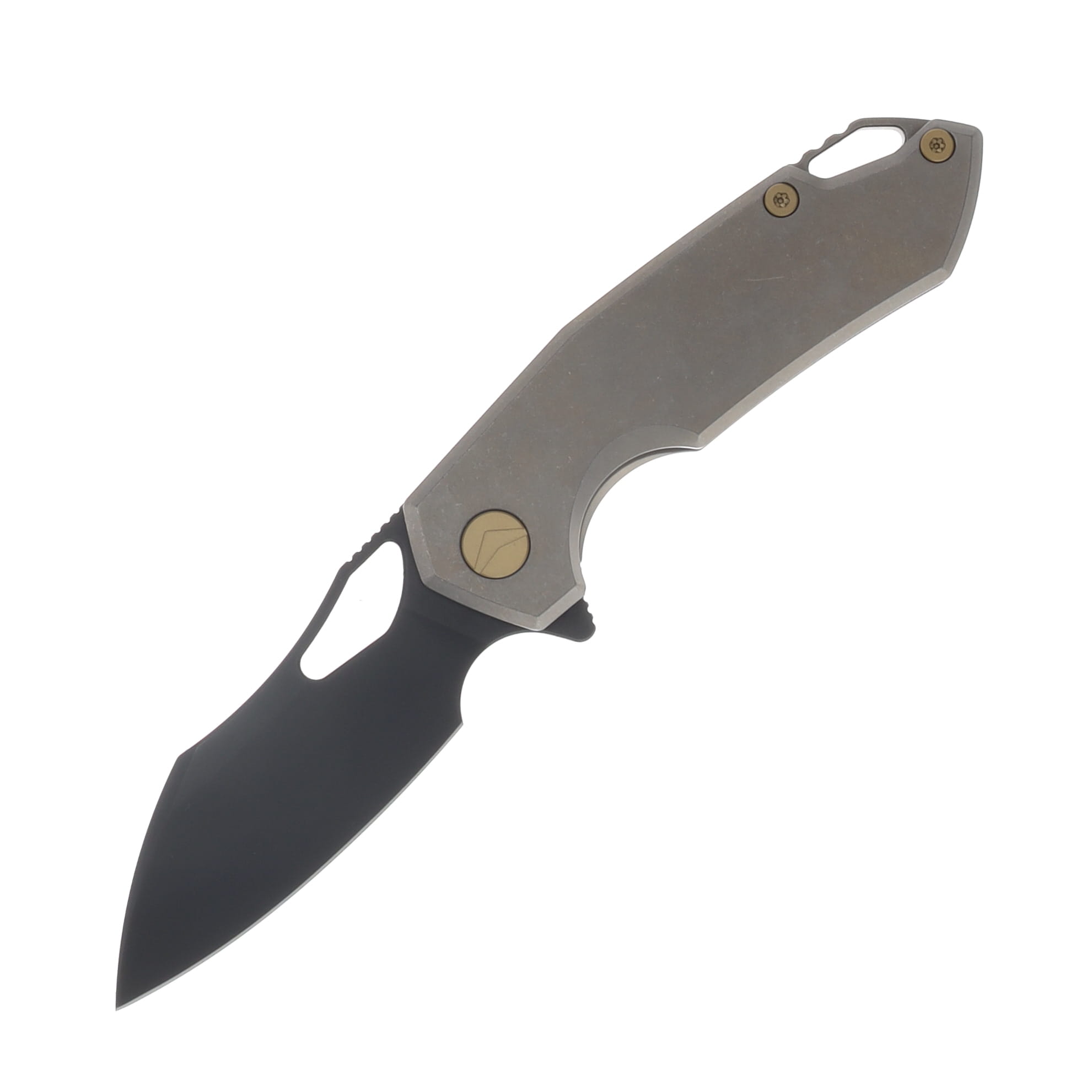 Ferramonster Glideman Folder Black M390 Blade Bronze Stonewash Titanium Handle FM23003 - C View 1