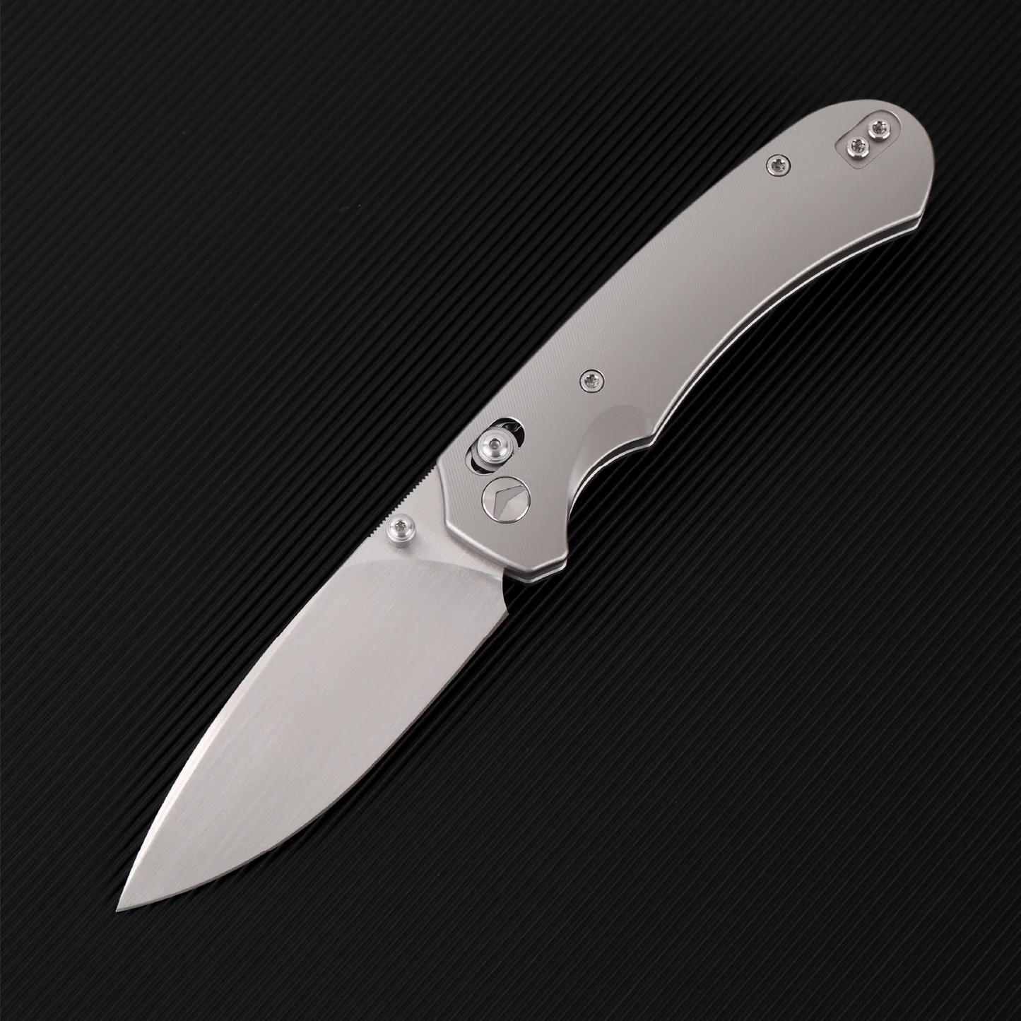 Ferramonster Spectrum Folder Hand Rubbed Satin M390 Blade Grey TI Handle FM23004 - A View 1