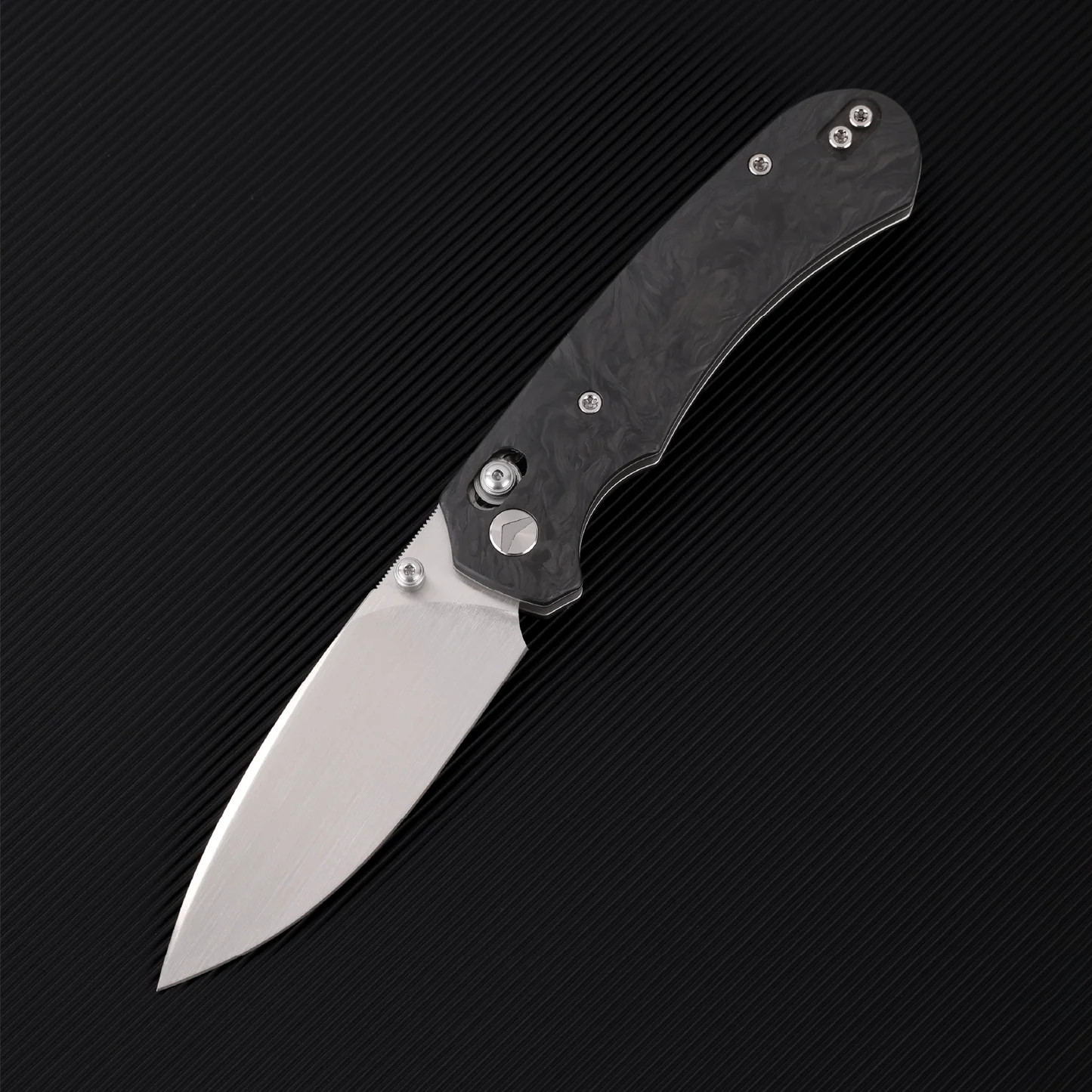 Ferramonster Spectrum Folder Hand Rubbed Satin M390 Black Marble Carbon Fiber View 2