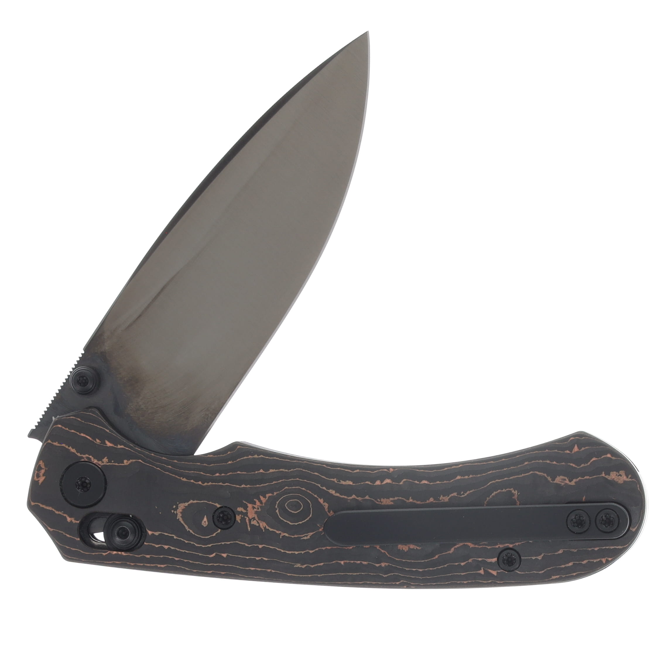 Ferramonster Spectrum Folder Black DLC M390 Blade Copper Foil Carbon Fiber Handle FM23004 - D View 4