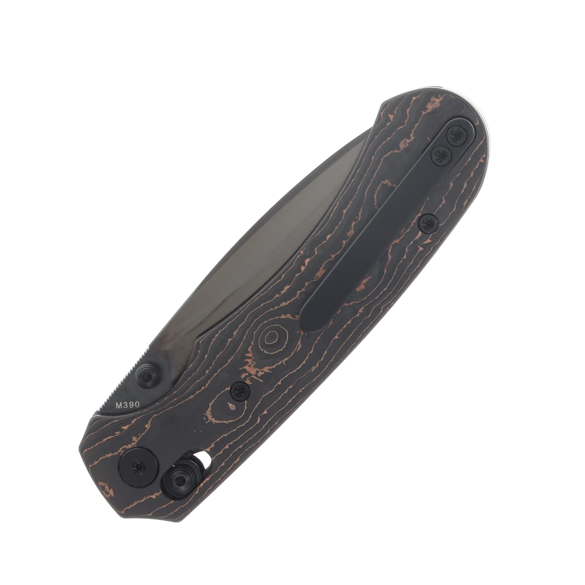 Ferramonster Spectrum Folder Black DLC M390 Blade Copper Foil Carbon Fiber Handle FM23004 - D View 6