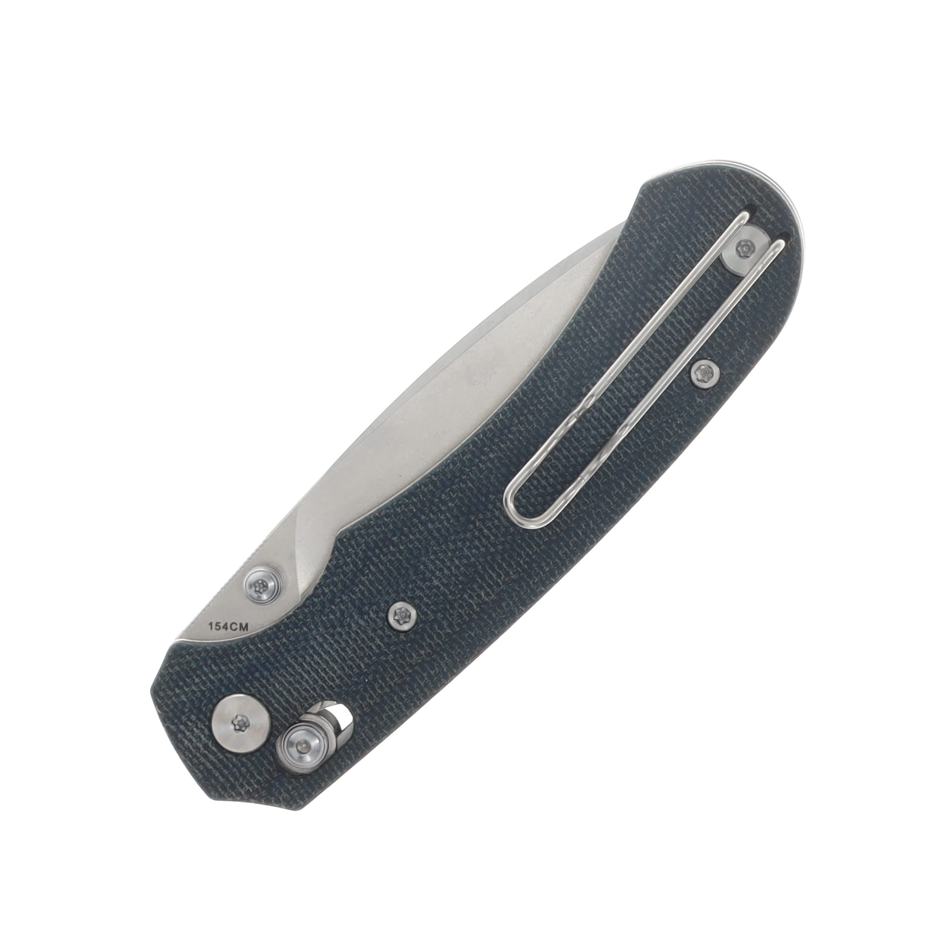 Ferramonster Spectrum Folder STN WSH 154CM Blade Blue Canvas Micarta Handle FM23004CP - C View 6