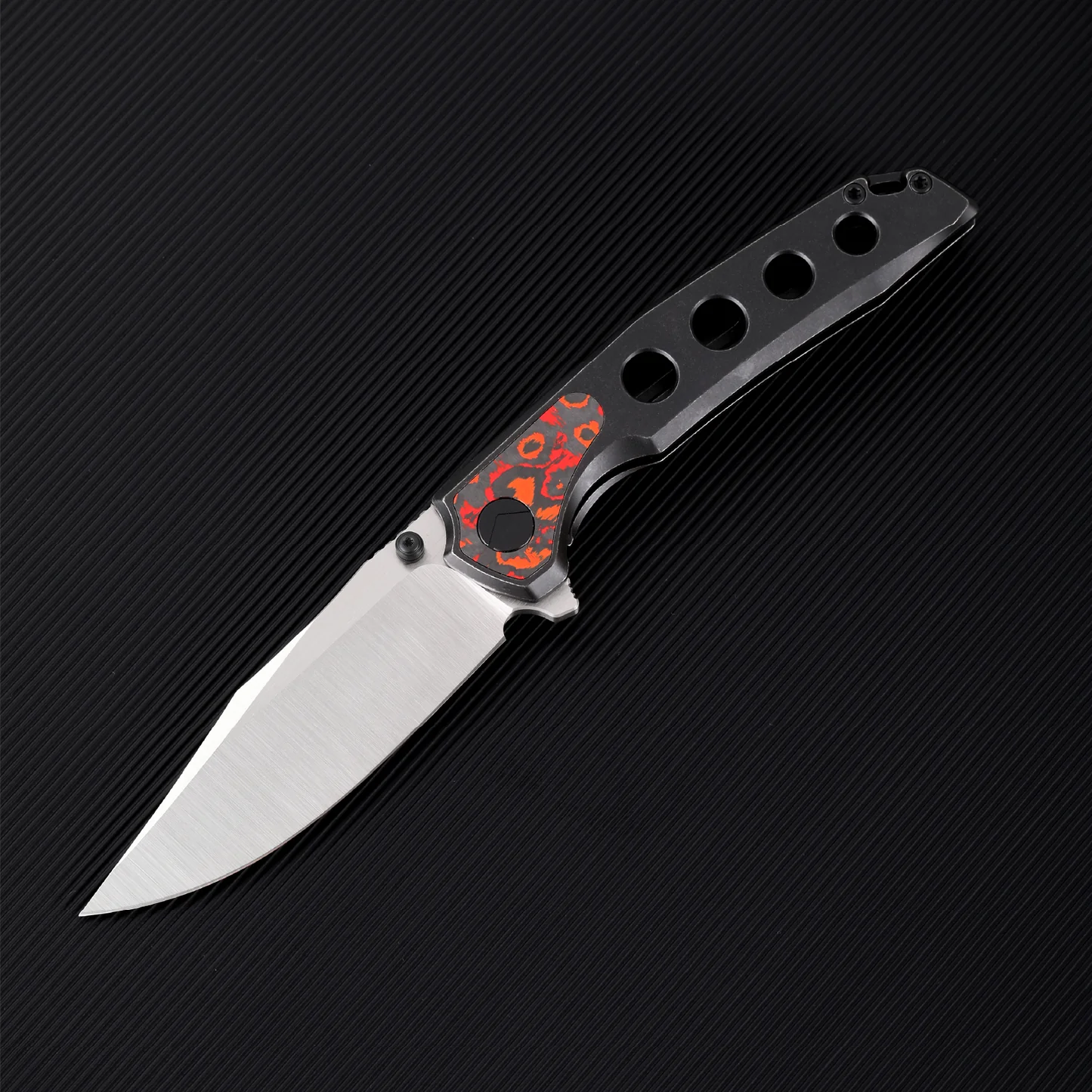 Ferramonster Valken Folder Belt Satin M390 Blade TI W/Mars FatCarbon Fiber Inlay Handle FM23005 - C View 10