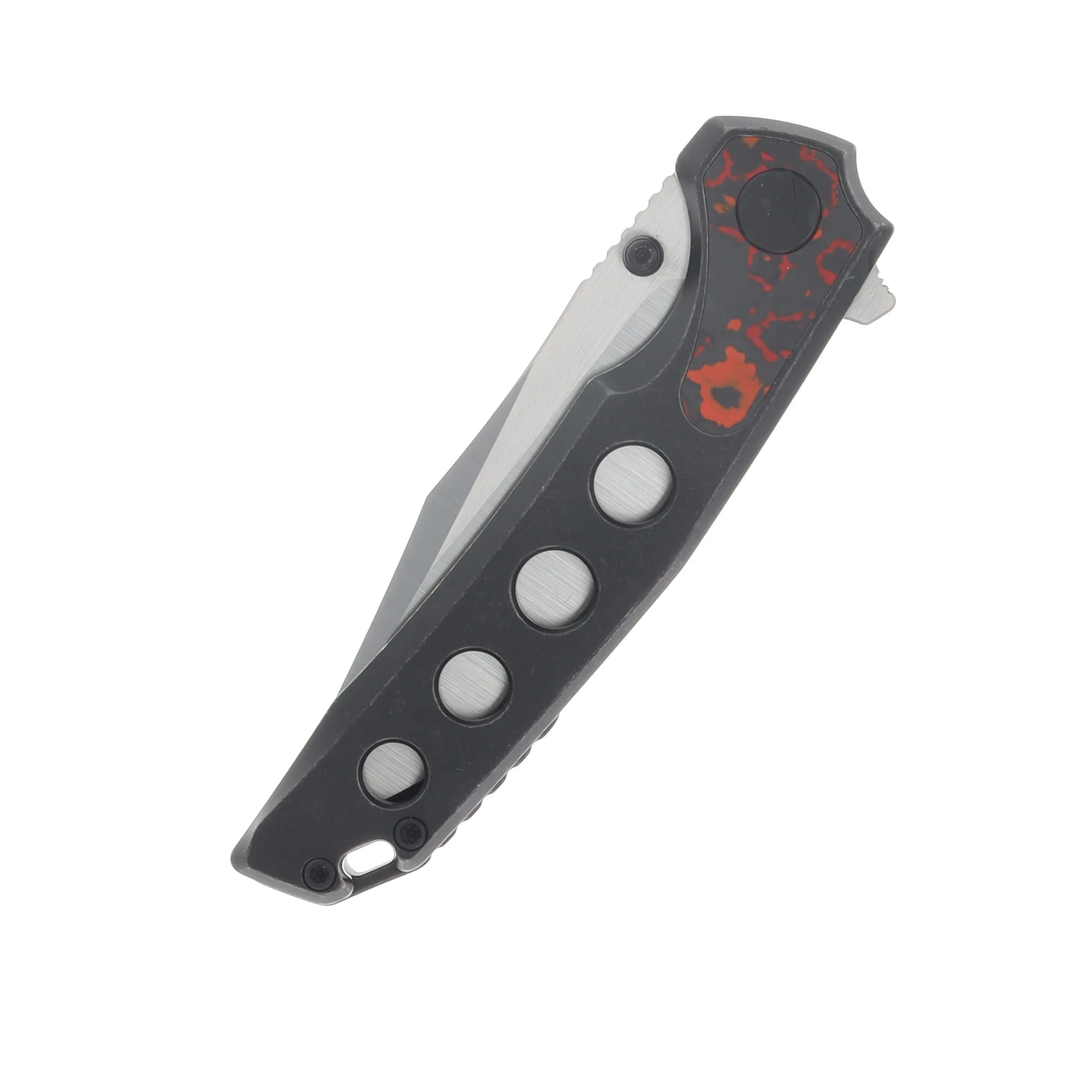 Ferramonster Valken Folder Belt Satin M390 Blade TI W/Mars FatCarbon Fiber Inlay Handle FM23005 - C View 5