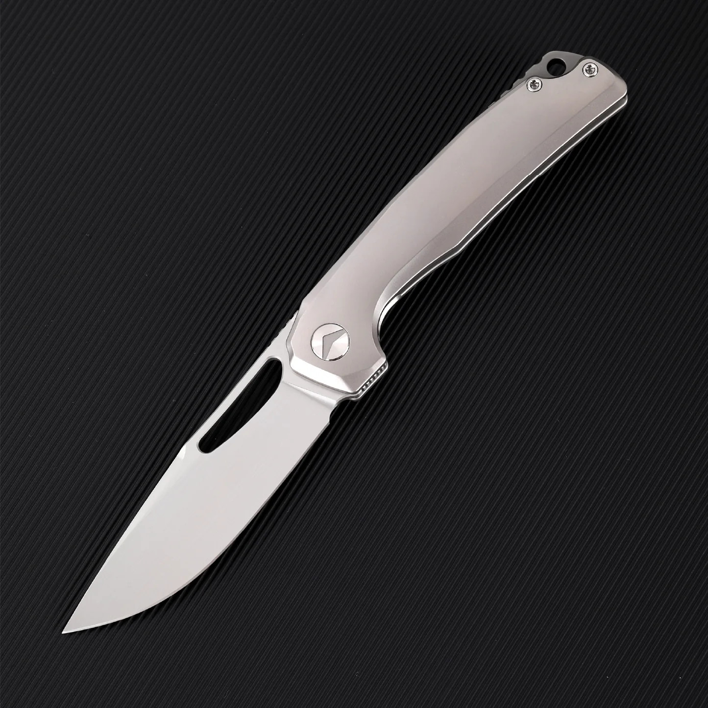 Ferramonster Ferrox Folder Hand Rubbed Satin M390 Blade Grey TI Handle FM23006 - A View 10