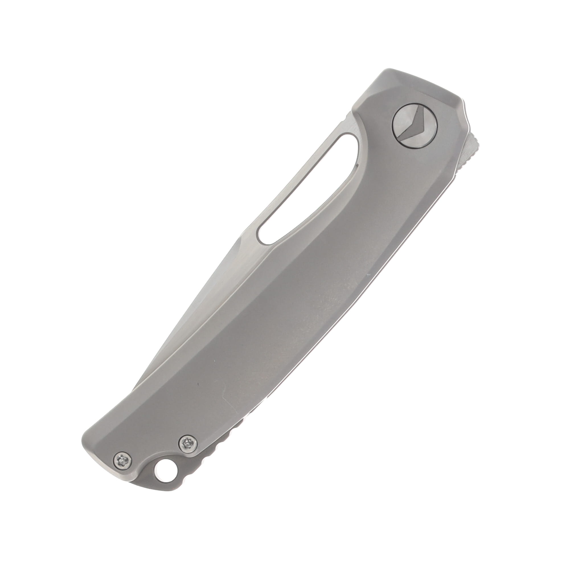 Ferramonster Ferrox Folder Hand Rubbed Satin M390 Blade Grey TI Handle FM23006 - A View 6