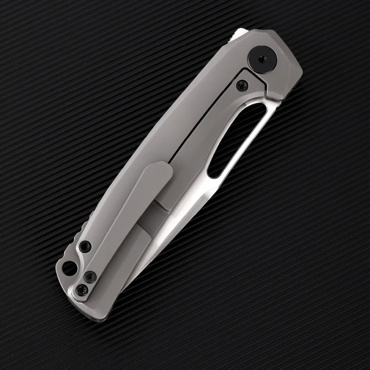 Ferramonster Ferrox Folder Hand Rubbed Satin M390 Blade Dark Matter Copper FatCabon Fiber-TI Handle FM23006 - D View 11