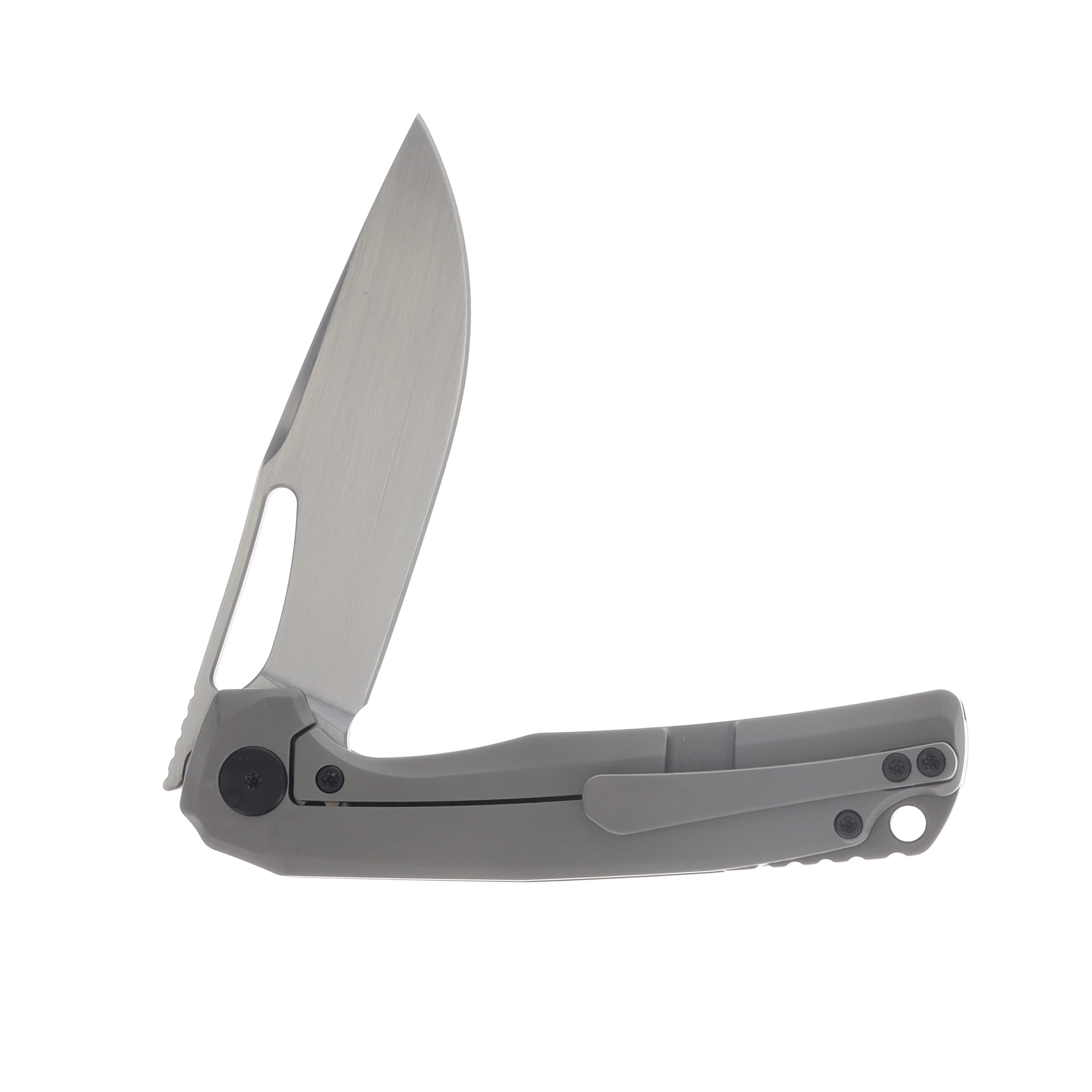 Ferramonster Ferrox Folder Hand Rubbed Satin M390 Blade Dark Matter Copper FatCabon Fiber-TI Handle FM23006 - D View 3