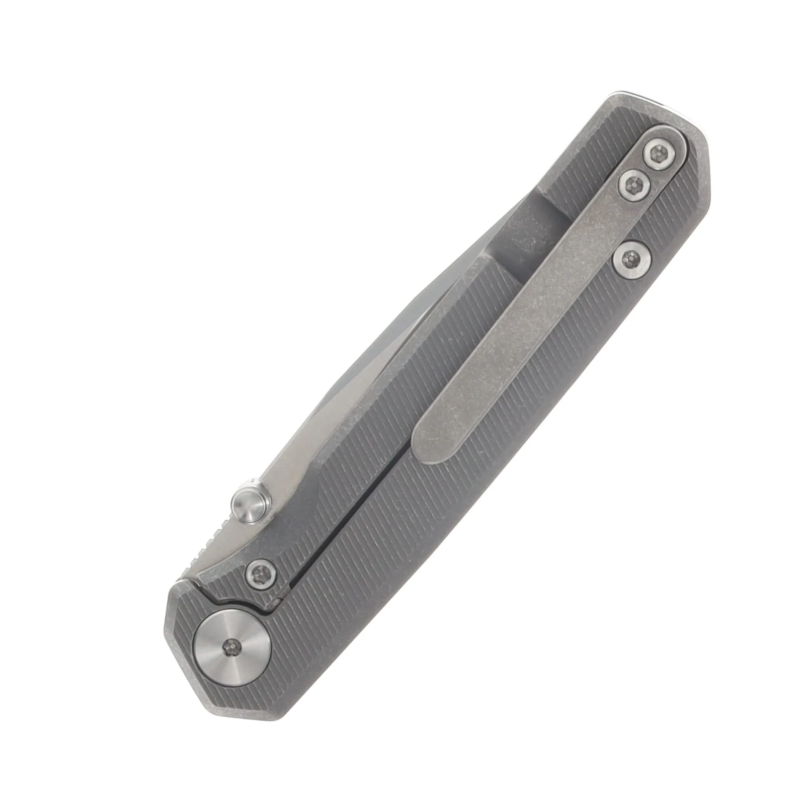Ferramonster Kroma Folder Satin Elmax Blade Bead Blast STN WSH Titanium Handle View 6
