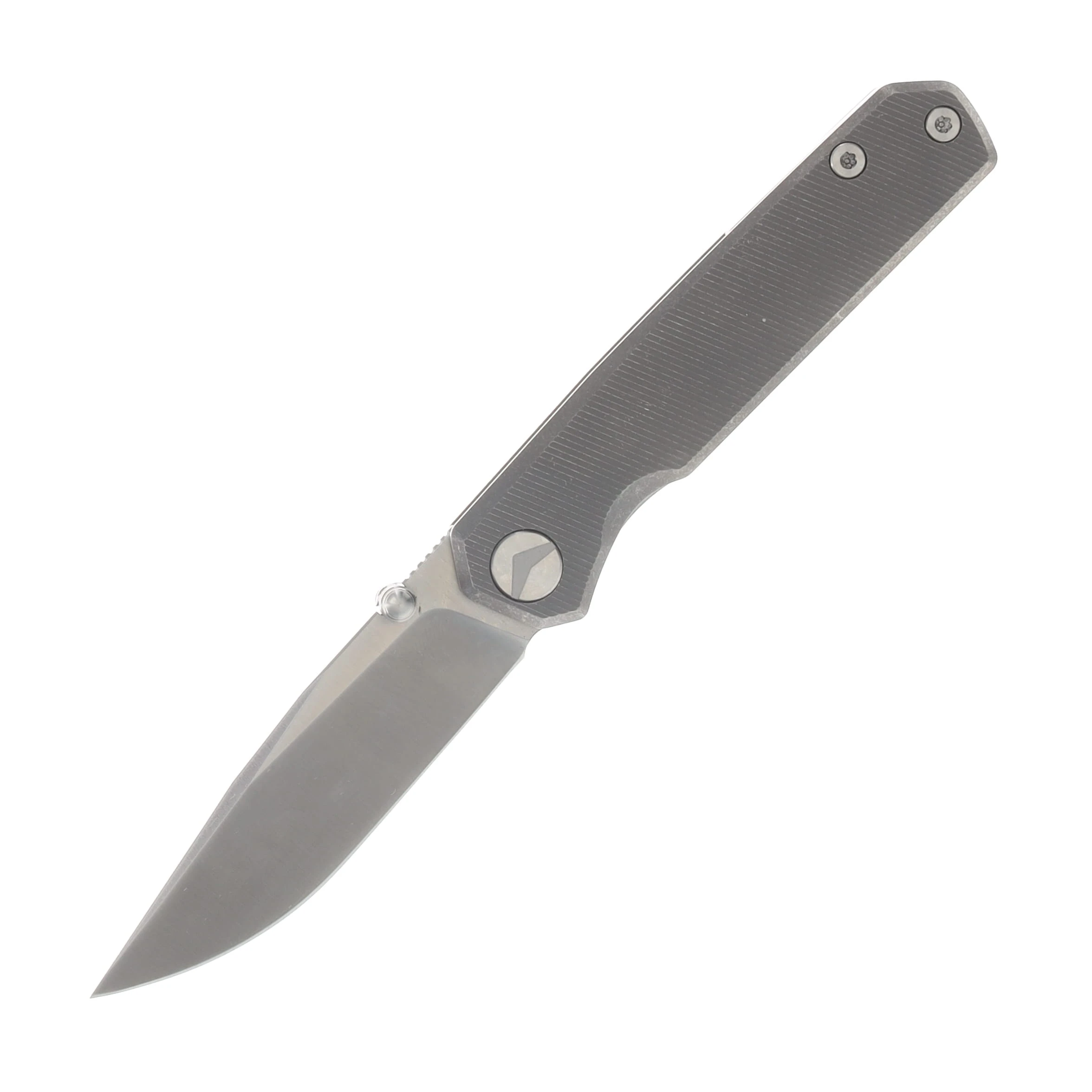 Ferramonster Kroma Folder Satin Elmax Blade Bead Blast STN WSH Titanium Handle View 1