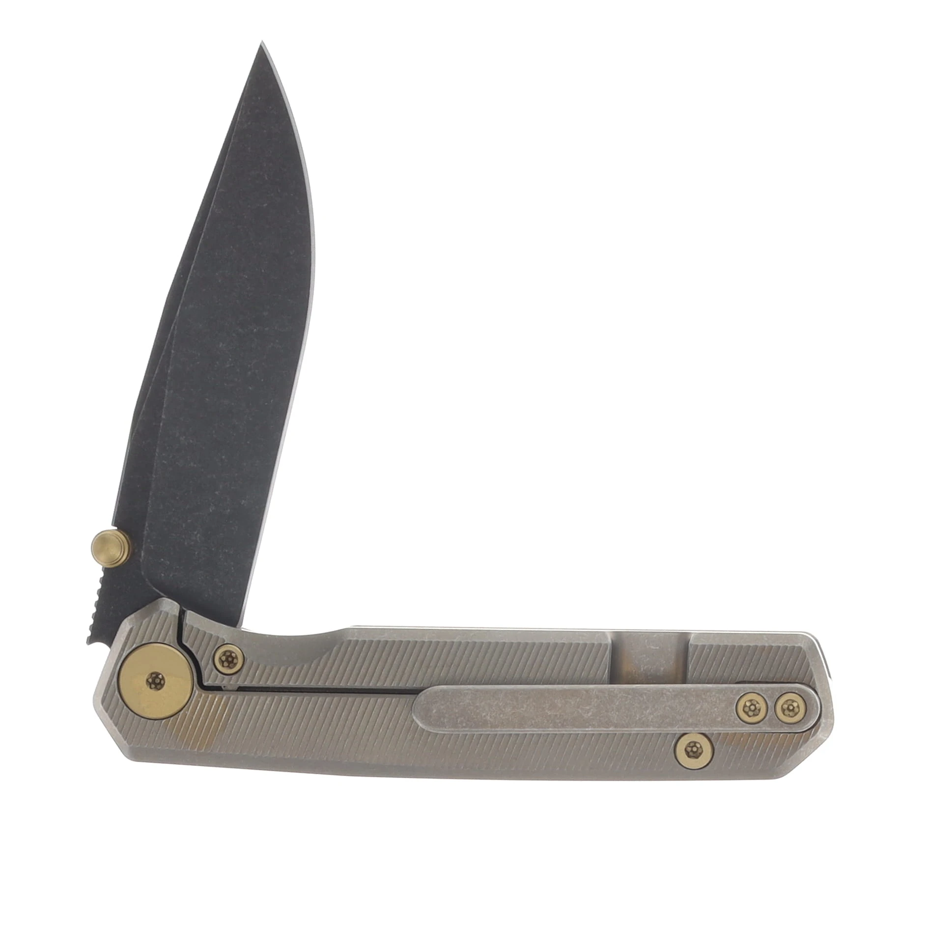 Ferramonster Kroma Folder Black STN WSH Elmax Blade Bronze STN WSH TI Handle FM23008-C View 4
