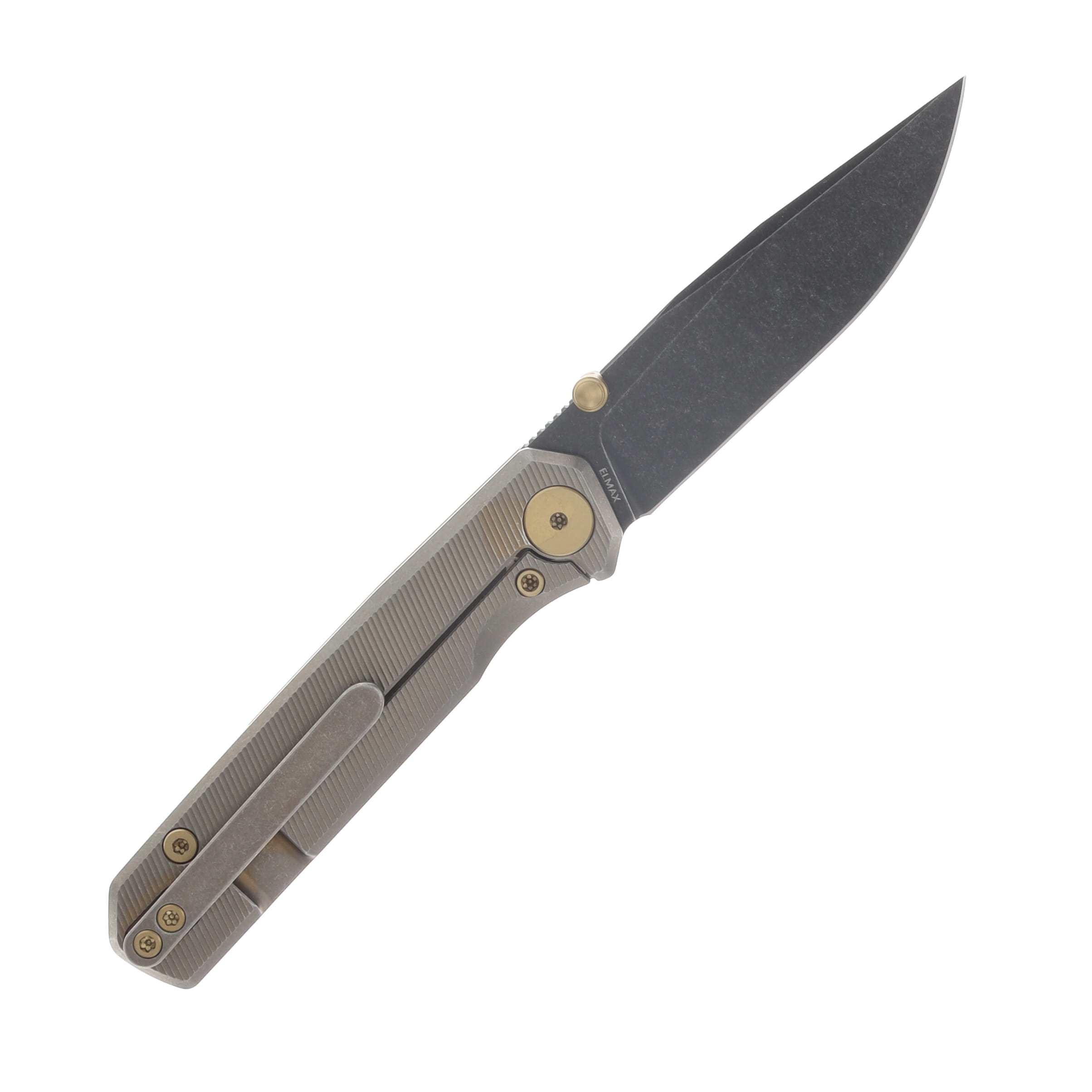 Ferramonster Kroma Folder Black STN WSH Elmax Blade Bronze STN WSH TI Handle FM23008-C View 2