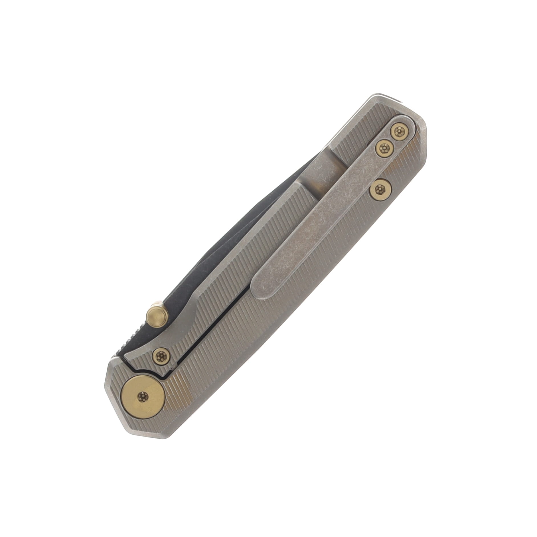 Ferramonster Kroma Folder Black STN WSH Elmax Blade Bronze STN WSH TI Handle FM23008-C View 5