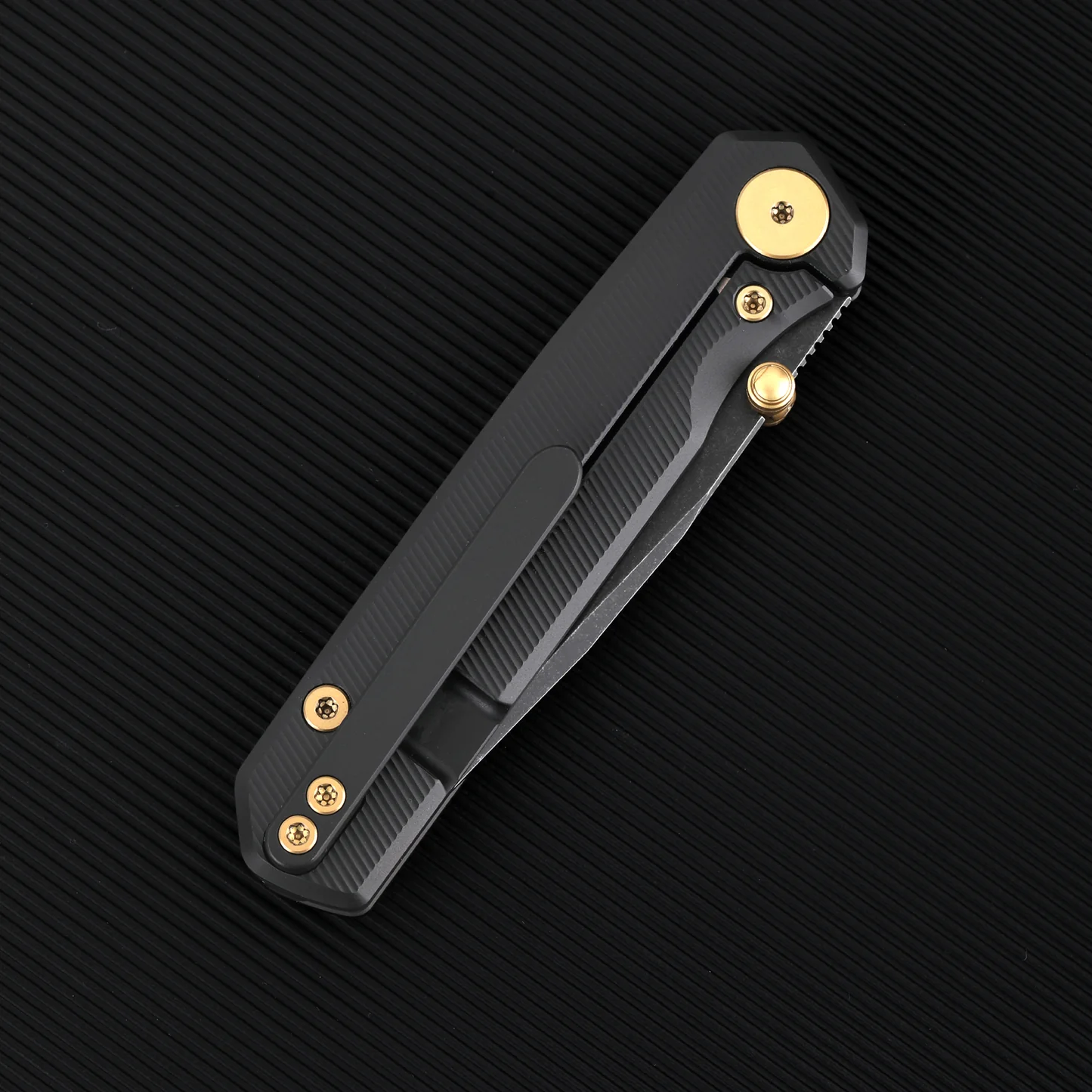 Ferramonster Kroma Folder Black STN WSH Elmax Blade Black Titanium Handle FM23008-D View 11