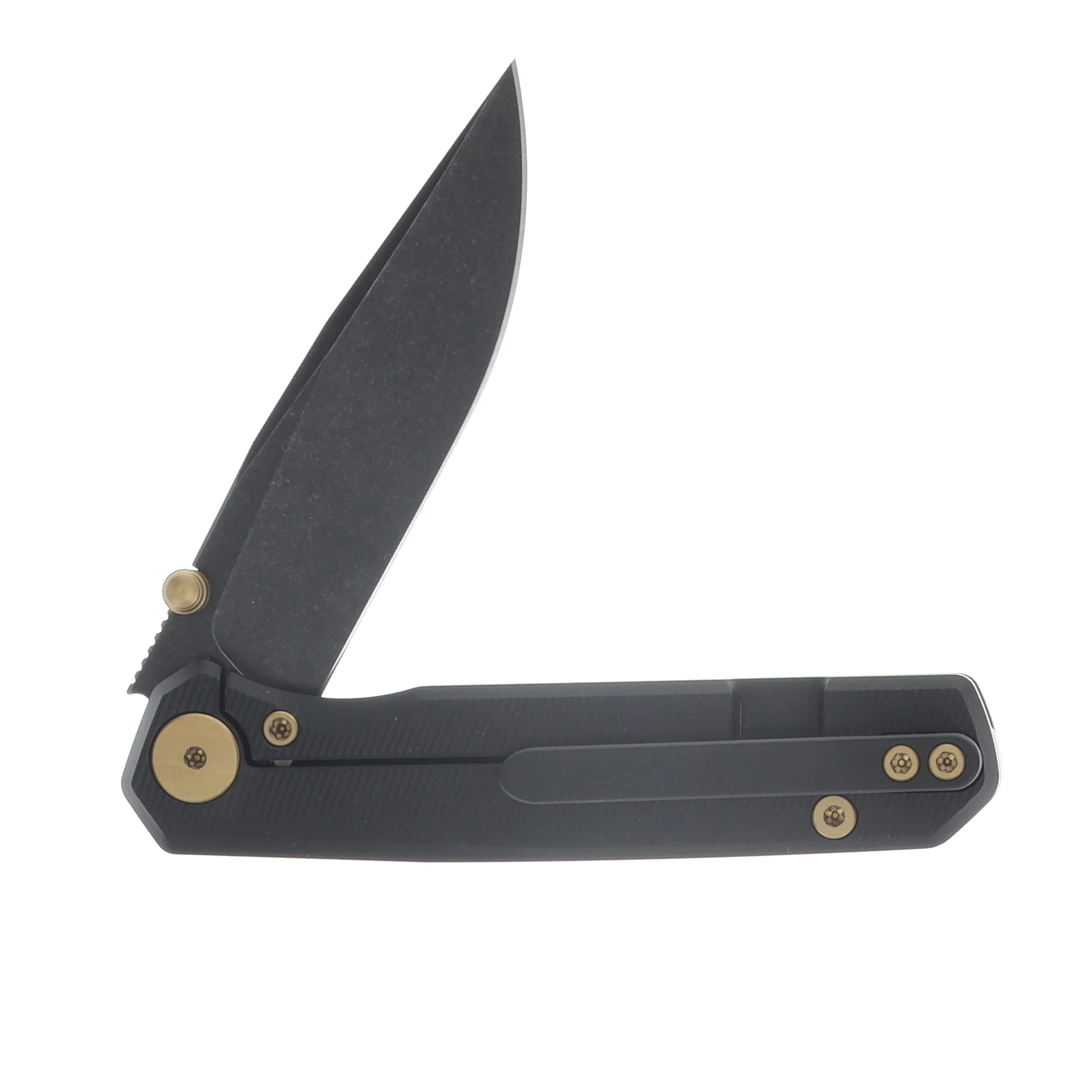 Ferramonster Kroma Folder Black STN WSH Elmax Blade Black Titanium Handle FM23008-D View 4