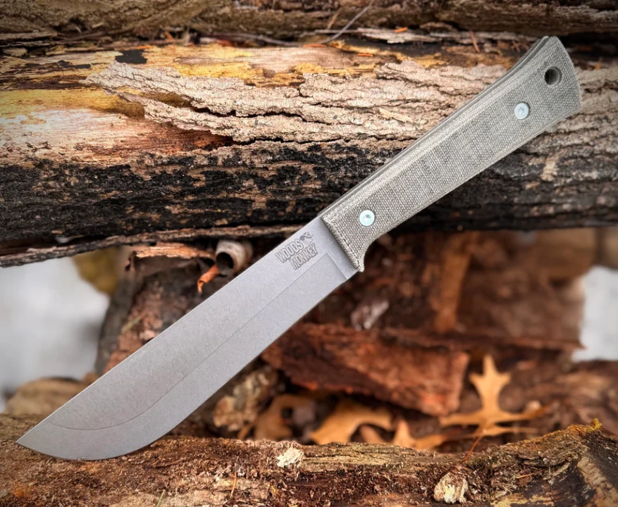 Woods Monkey Half/Chete Fixed Blade Knife Stonewash/Black Micarta HALFCHETE3 View 1